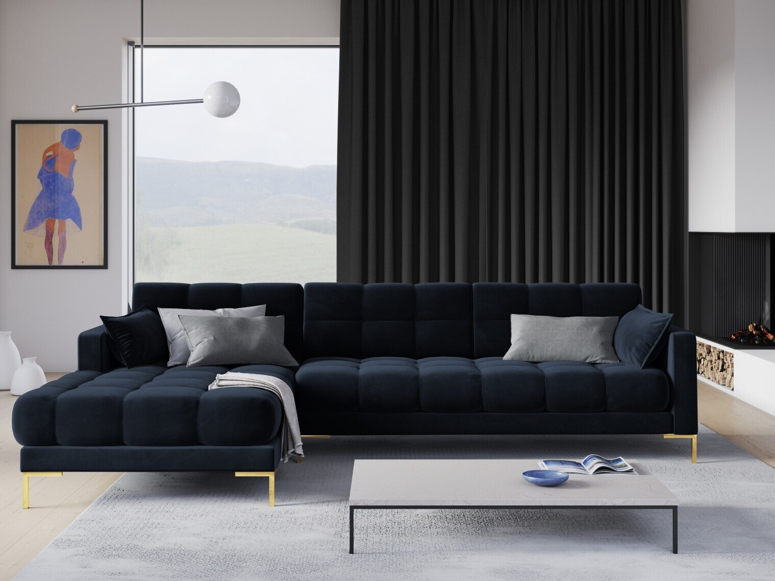 Stūra dīvāns Lormelo 103 (Kreisais)