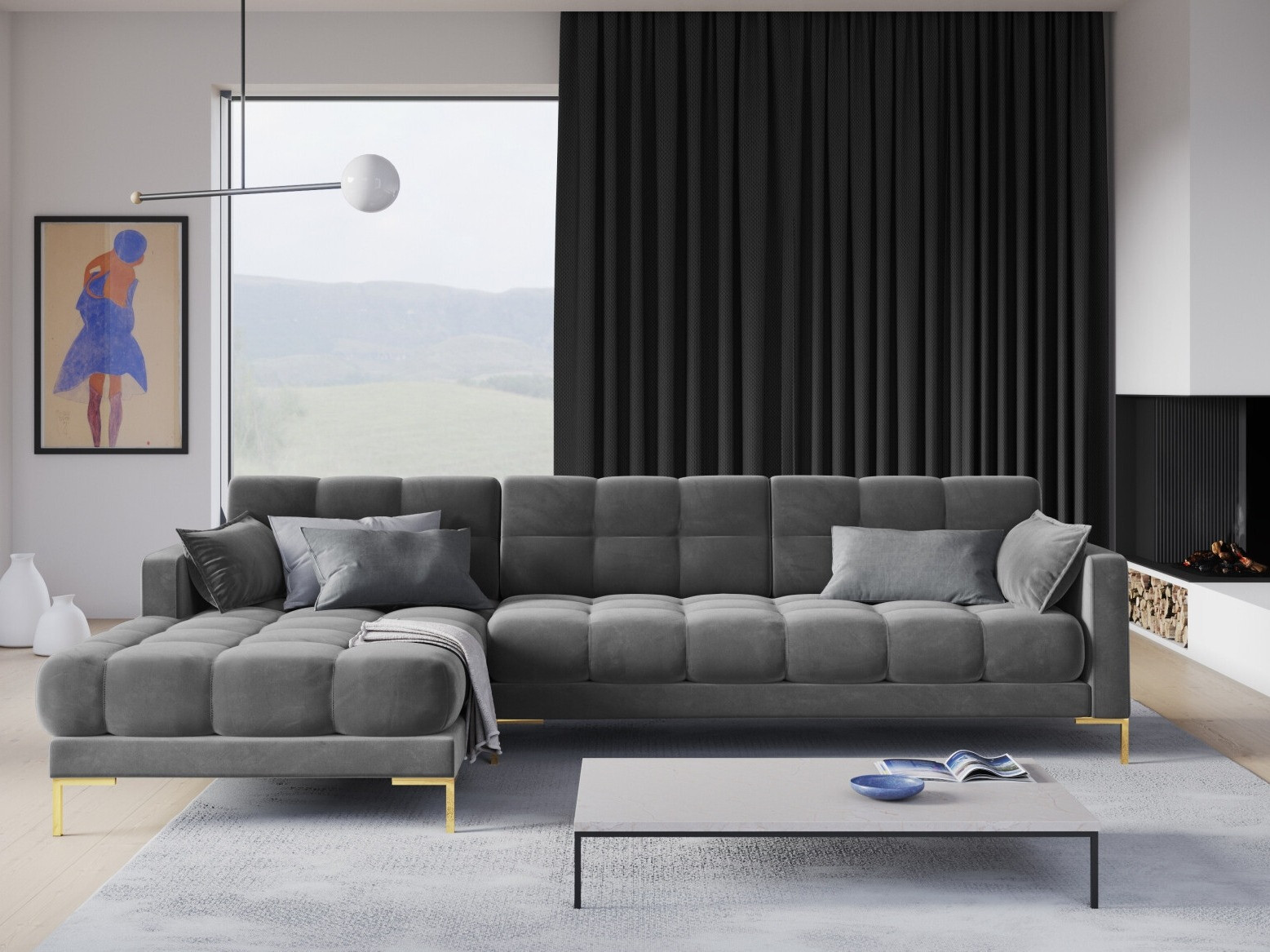 Stūra dīvāns Lormelo 103 (Kreisais)