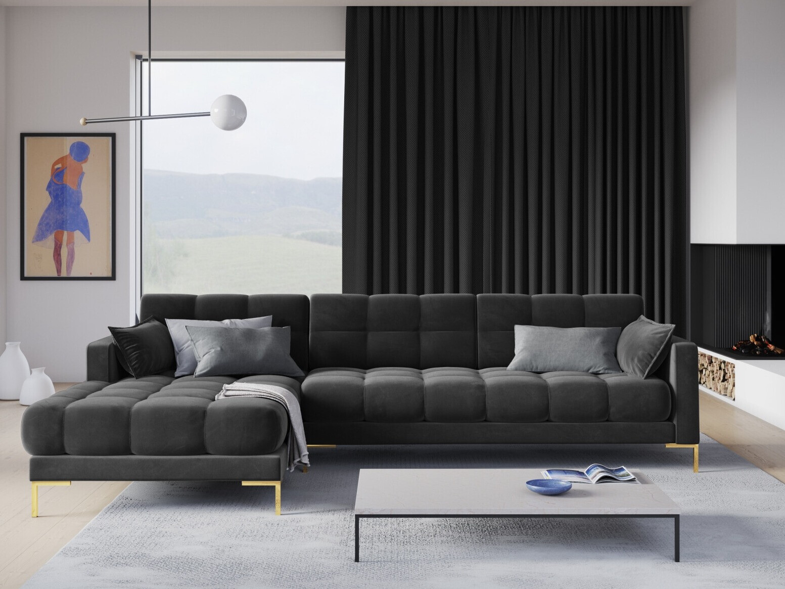 Stūra dīvāns Lormelo 103 (Kreisais)