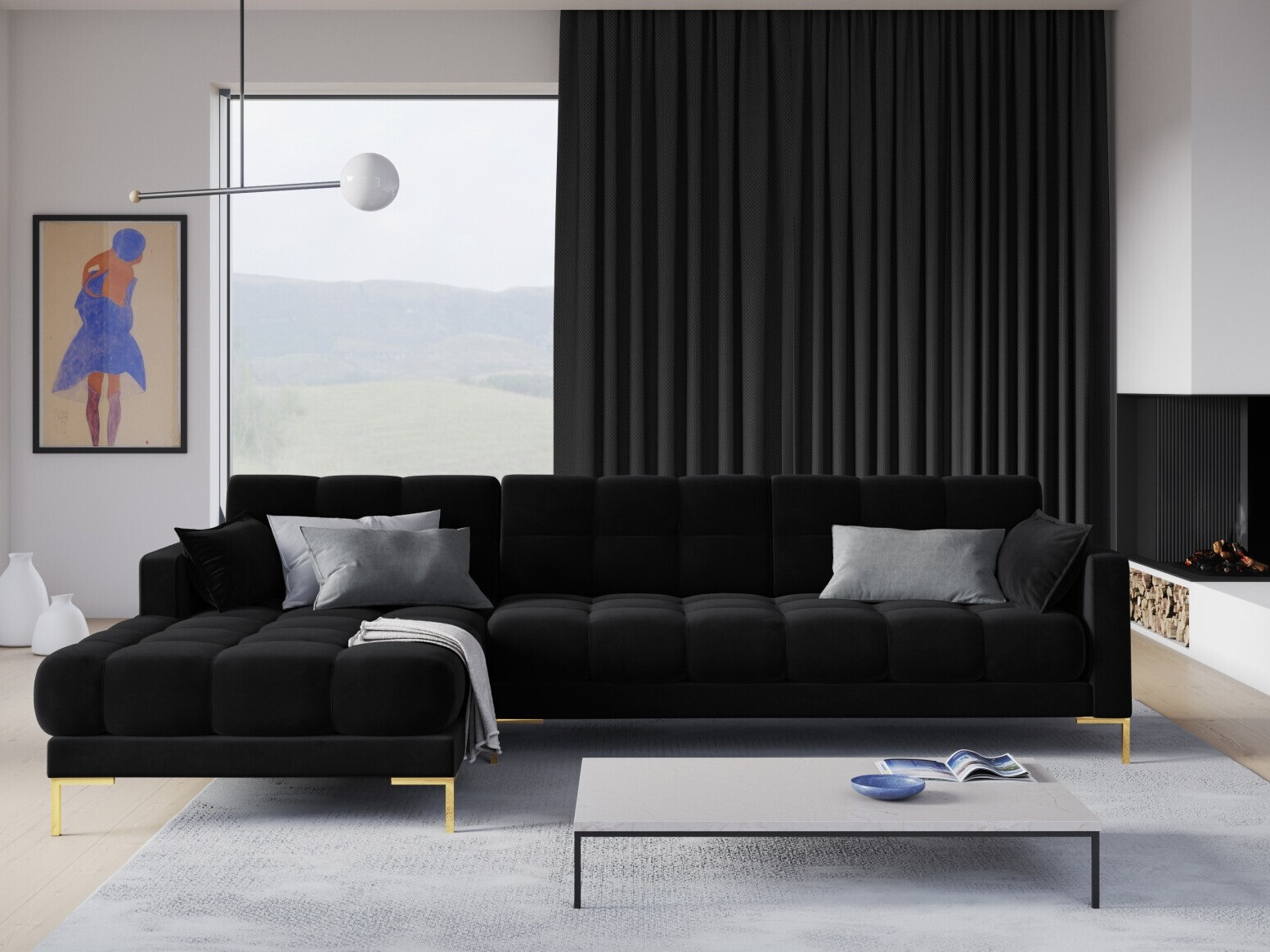 Stūra dīvāns Lormelo 103 (Kreisais)