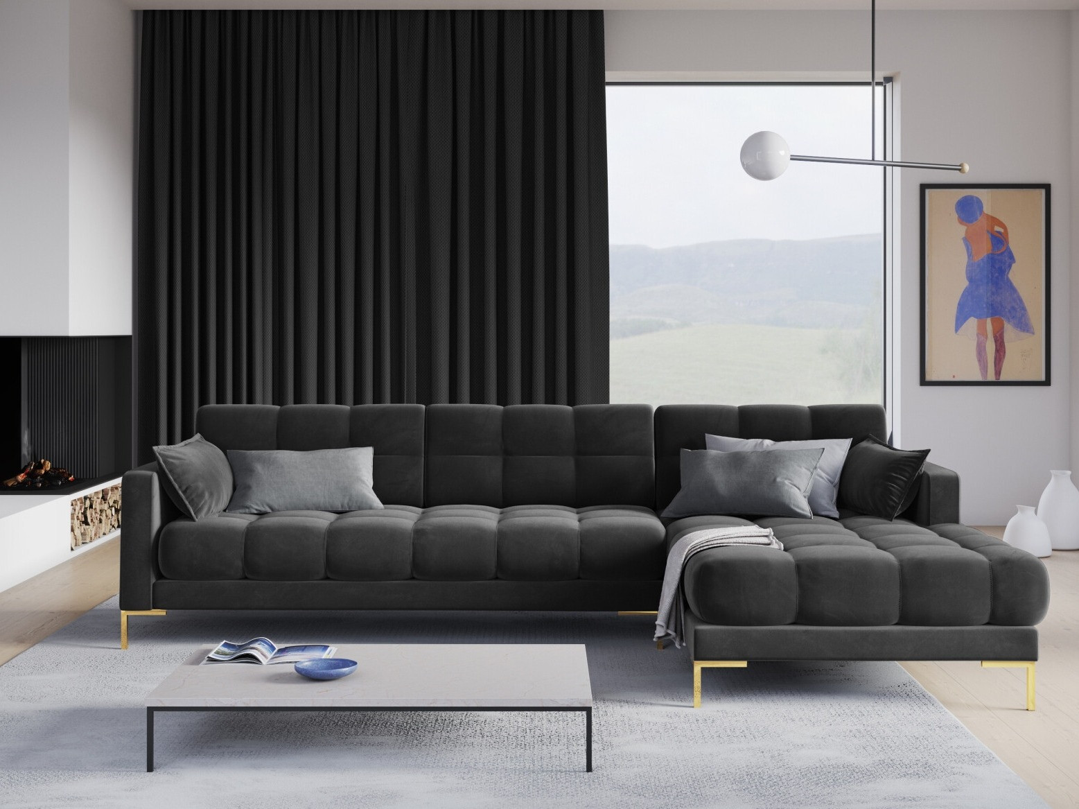 Stūra dīvāns Lormelo 103 (Labais)