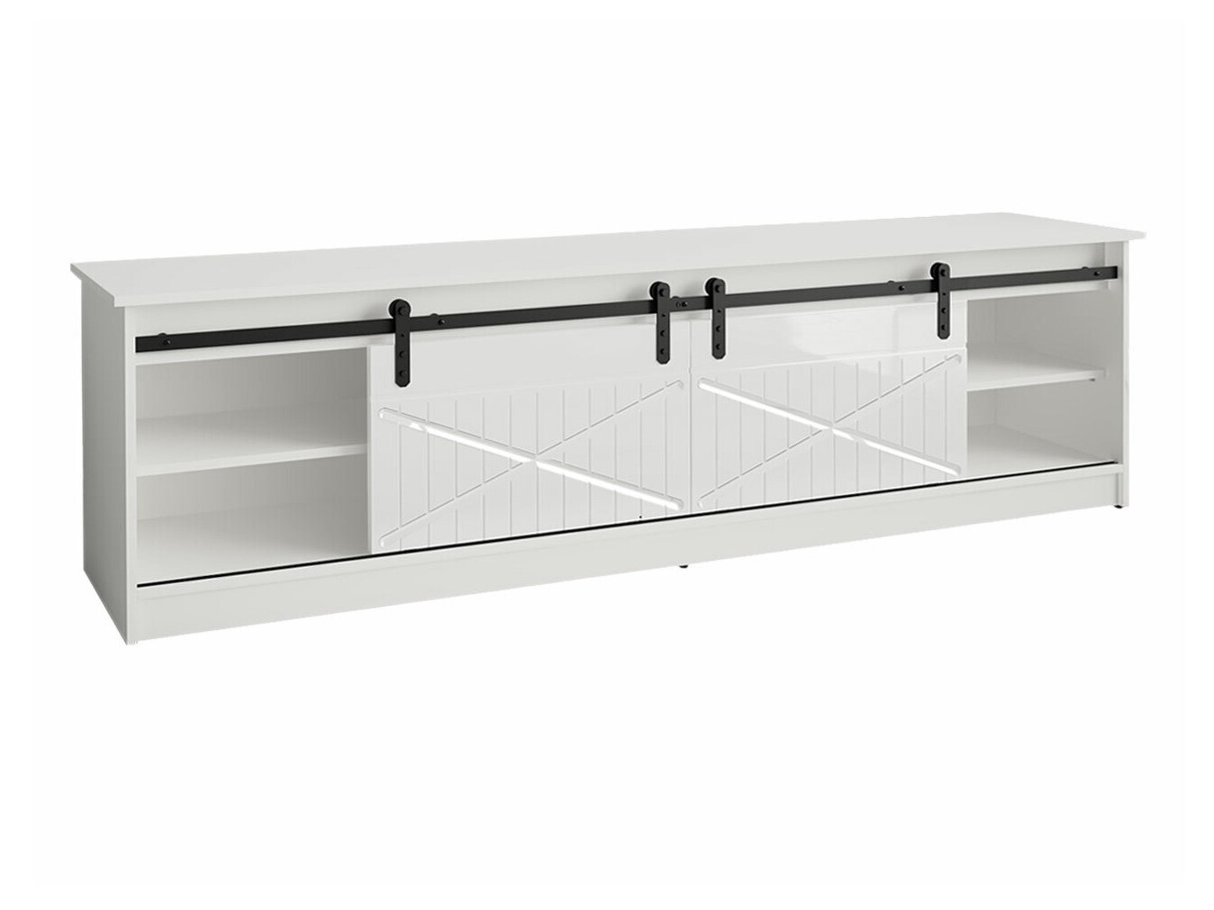 TV galds Charlotte 165 (Balts + Glancēts balts)