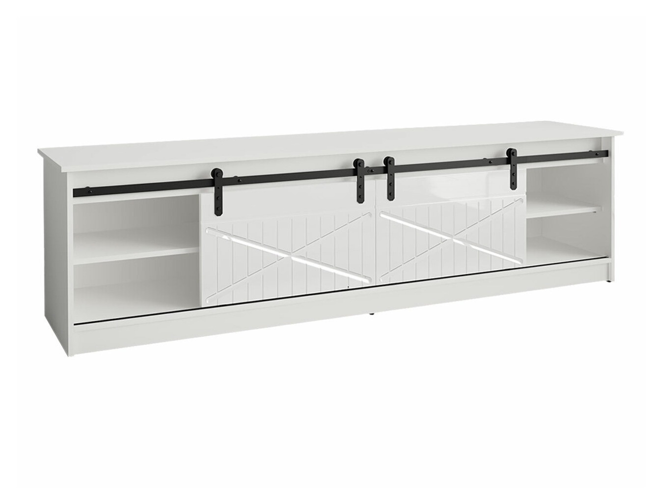 TV galds Charlotte 165 (Melns + Glancēts melns)