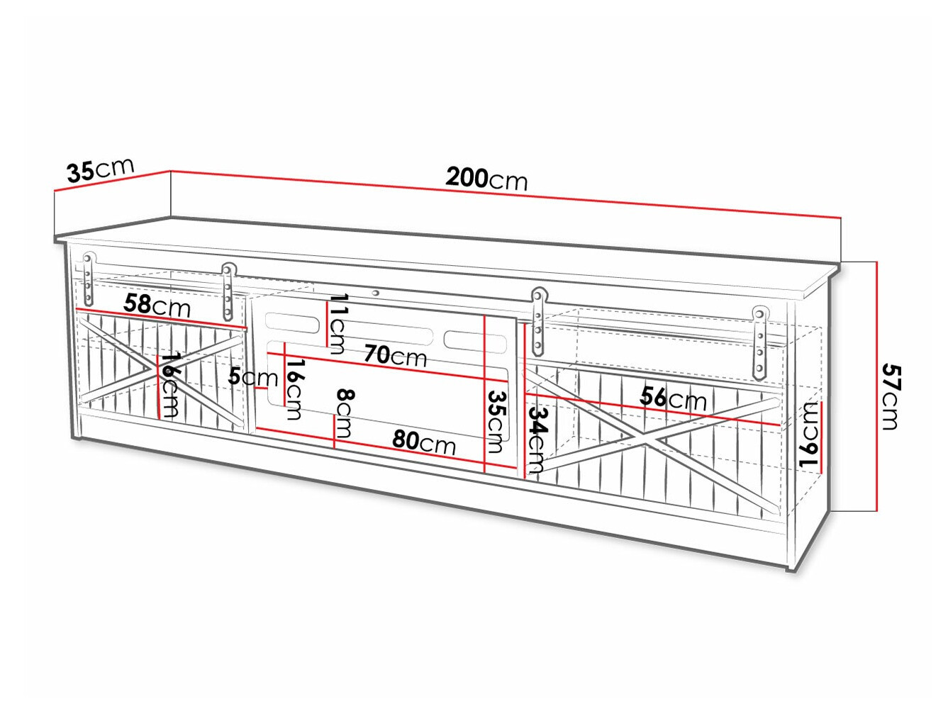 TV galds Charlotte 165 (Votan ozols)