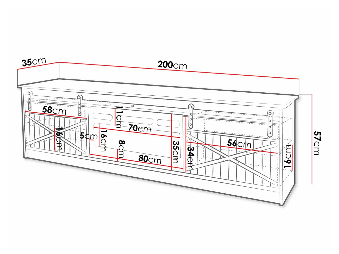 TV galds Charlotte 165 (Votan ozols)
