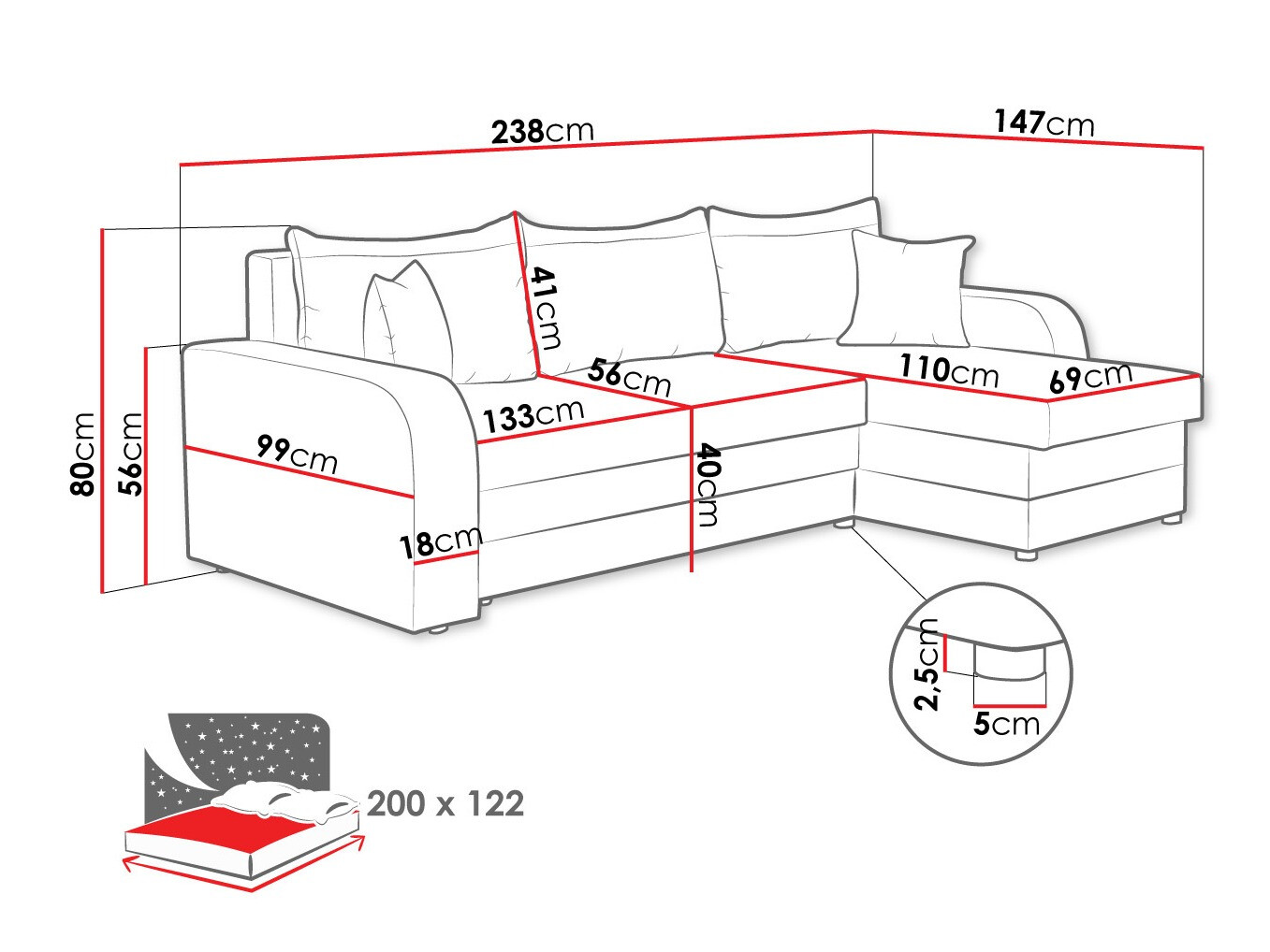 Stūra dīvāns Comfivo 203 (Poso 01)