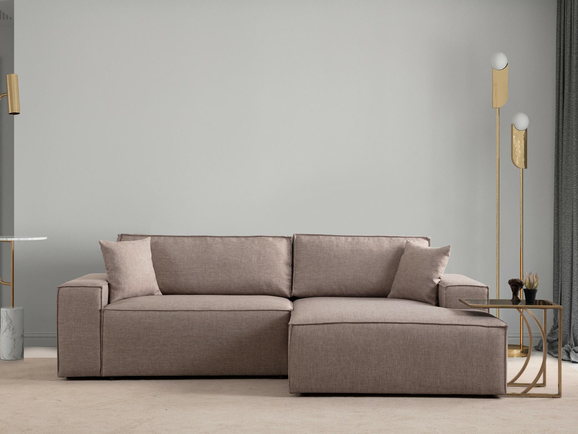 Stūra dīvāns Altadena 580 (Gaiši brūns)