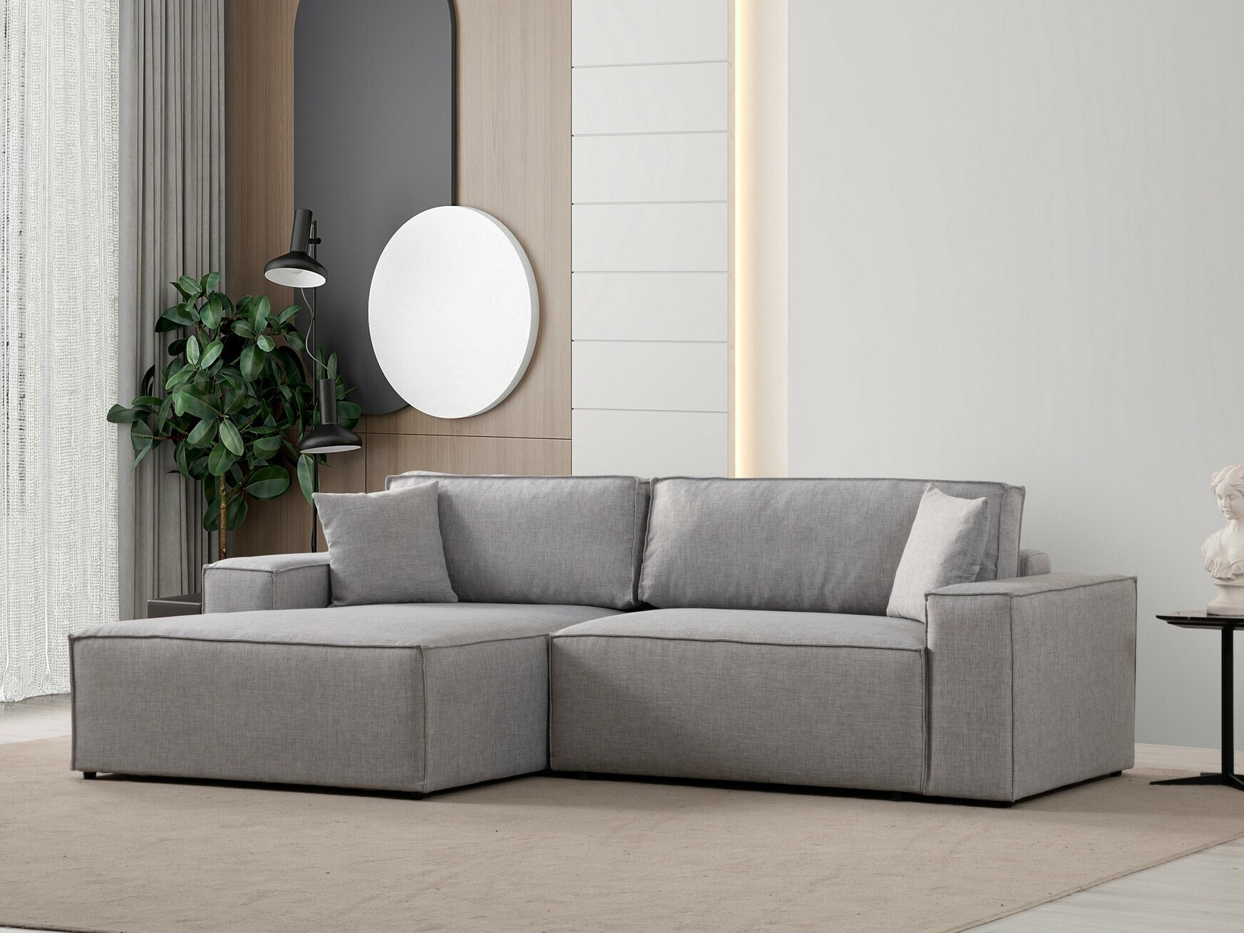 Stūra dīvāns Altadena 580 (Gaiši pelēks)