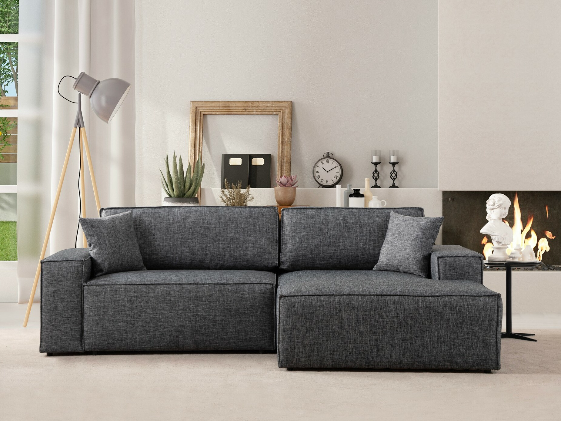 Stūra dīvāns Altadena 580 (Pelēks)