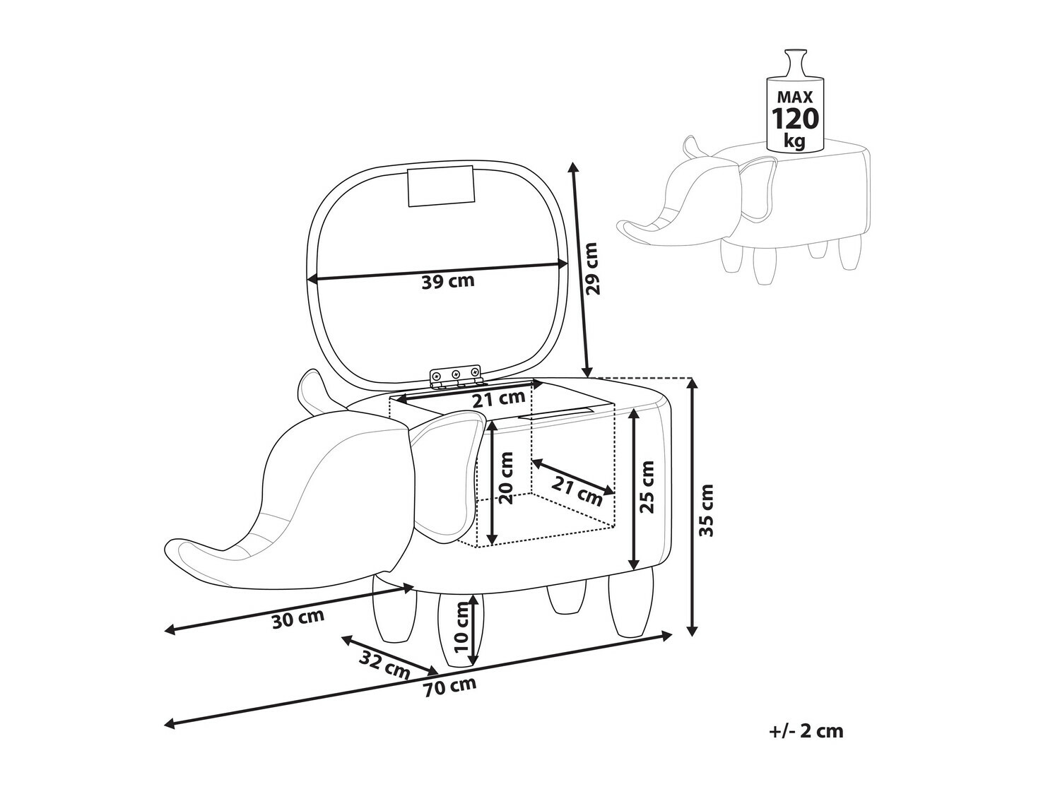 Pufs Berwyn 666 (Brūns)