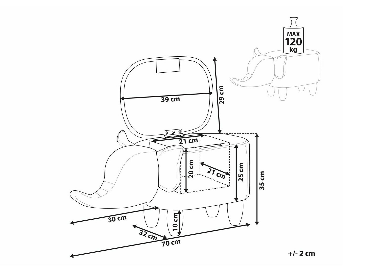 Pufs Berwyn 666 (Pelēks)