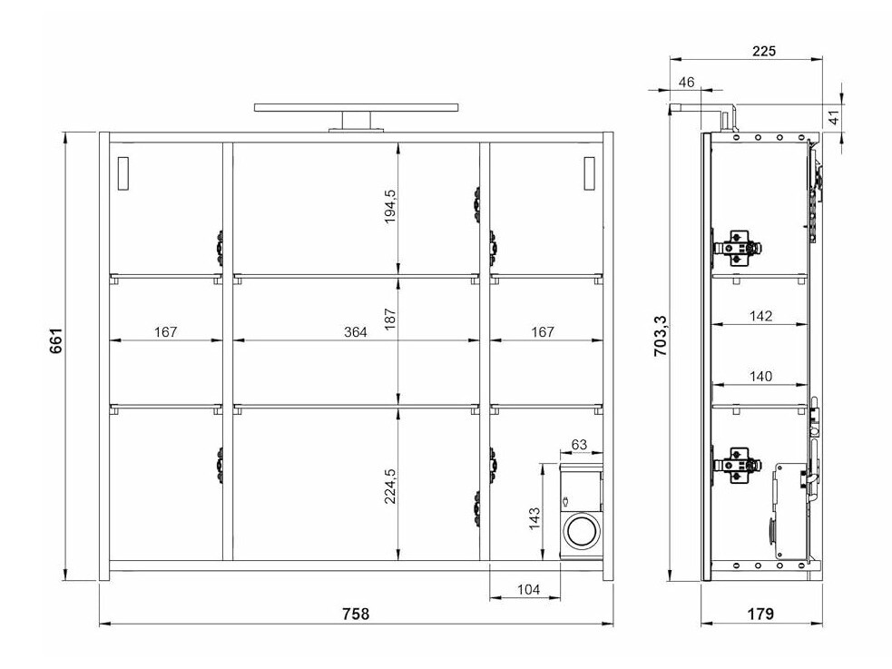 Шкаф для ванной комнаты c зеркалом Temeli 101 (Белый)
