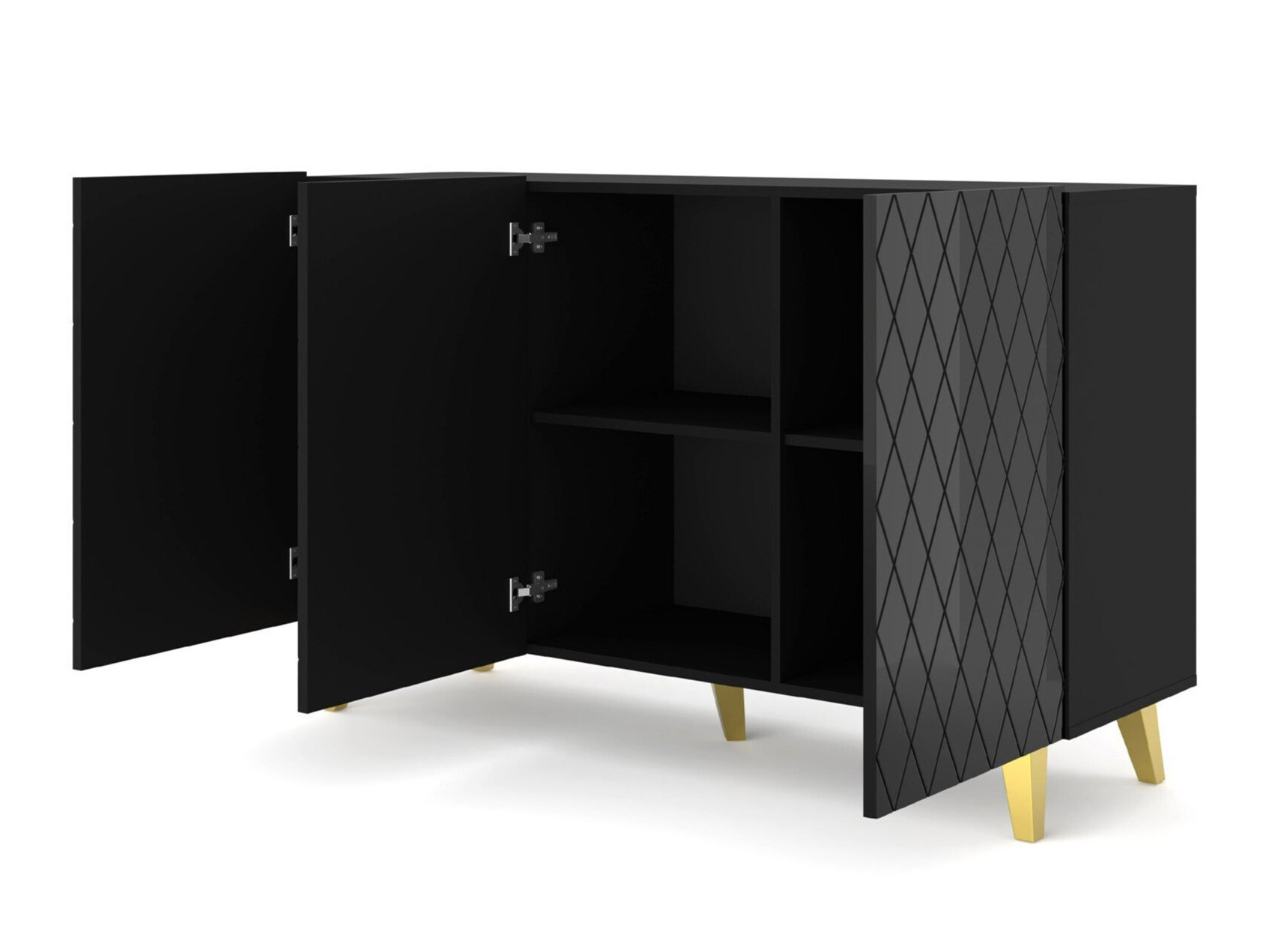 Шкафчик Melmoro 104 (Глянцевый черный + Золотой)