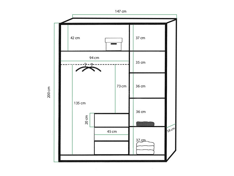 Skapis Dortivu 111 (Zils)