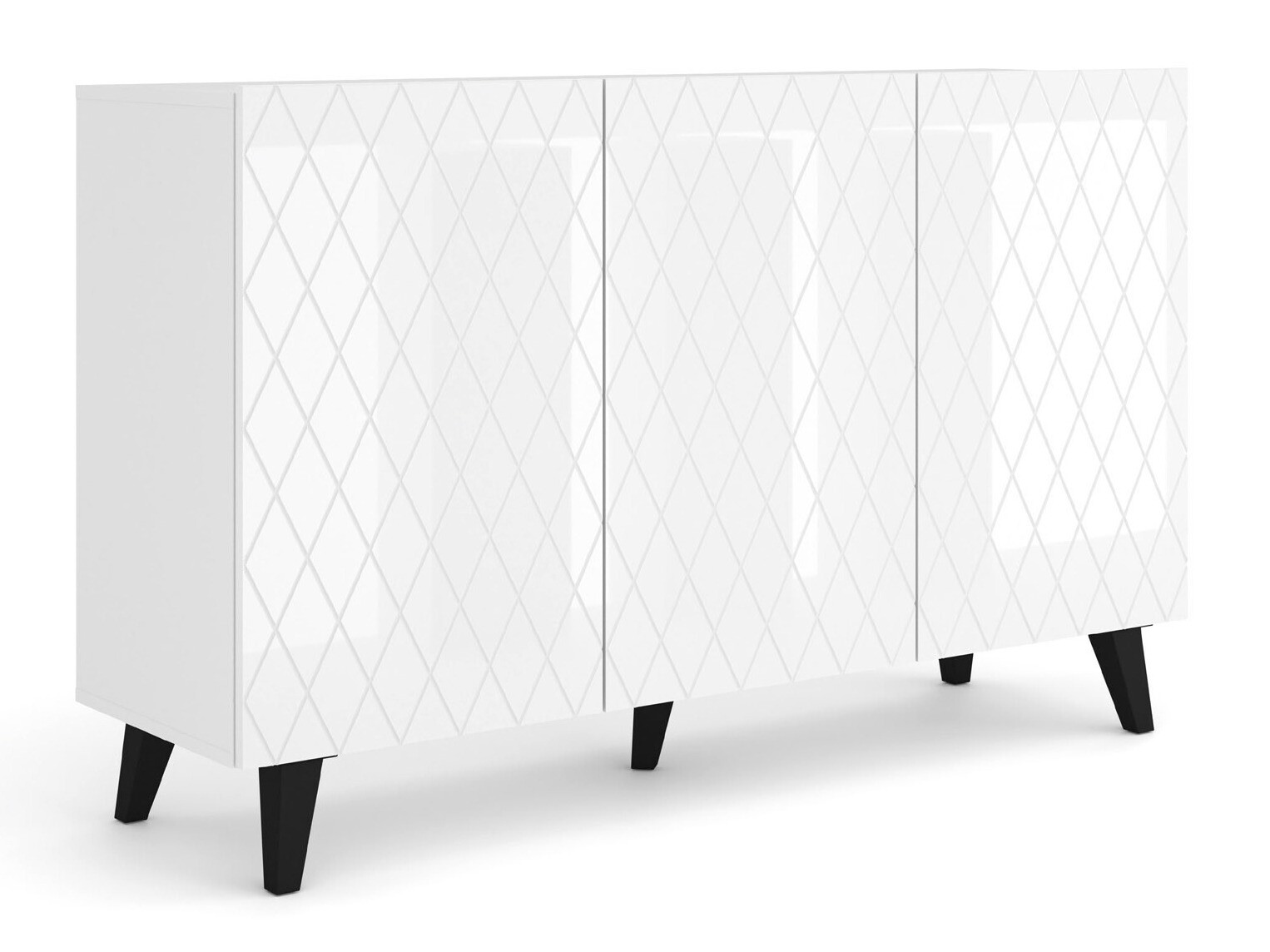 Skapis Melmoro 104 (Glancēts balts + Melns)