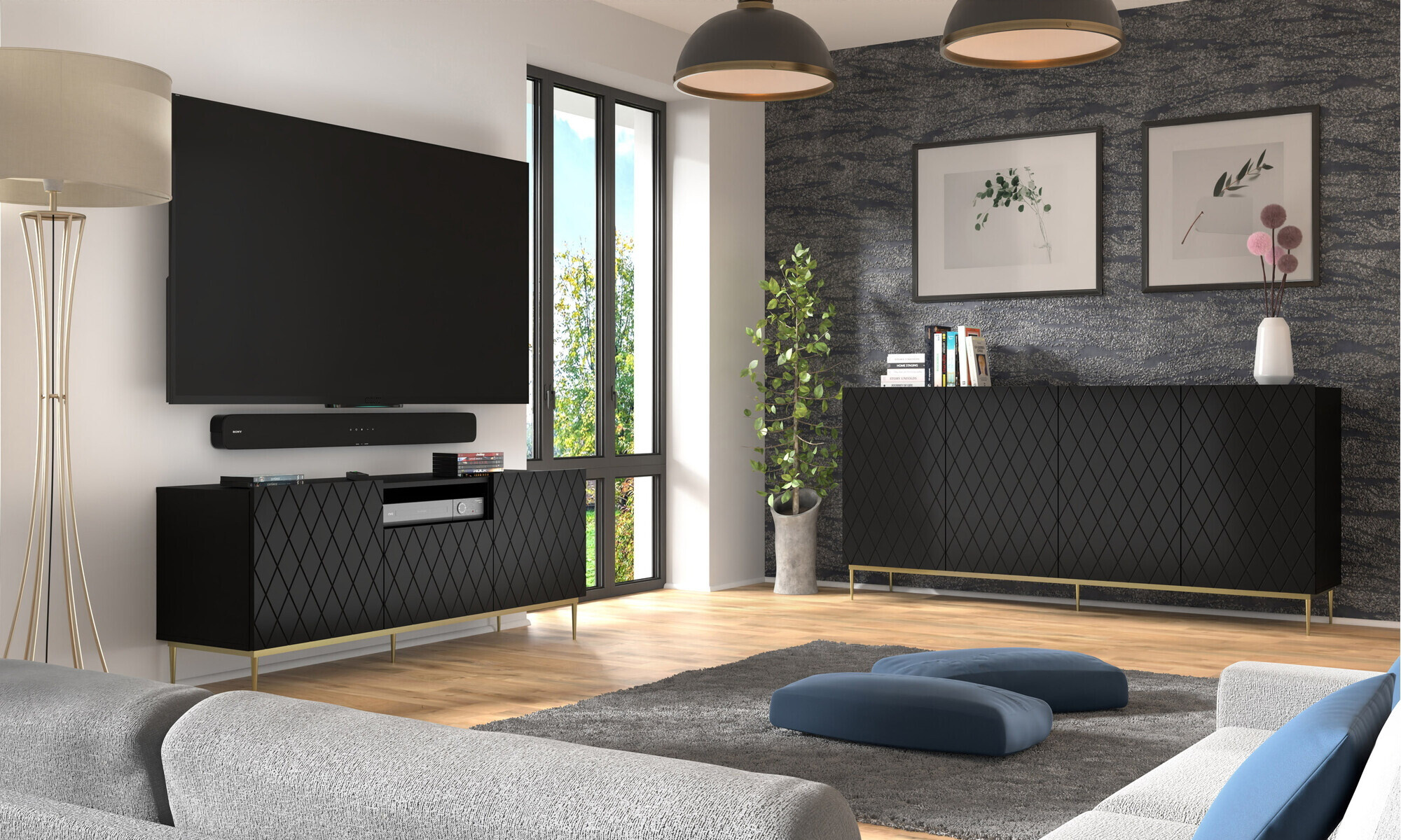 TV galds Melmoro 100 (Melns)