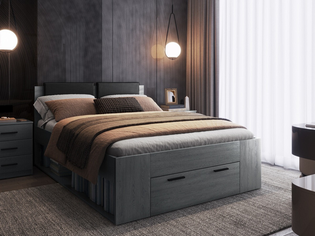 Gulta Levruvu 111 (Pelēks ozols + Melns)