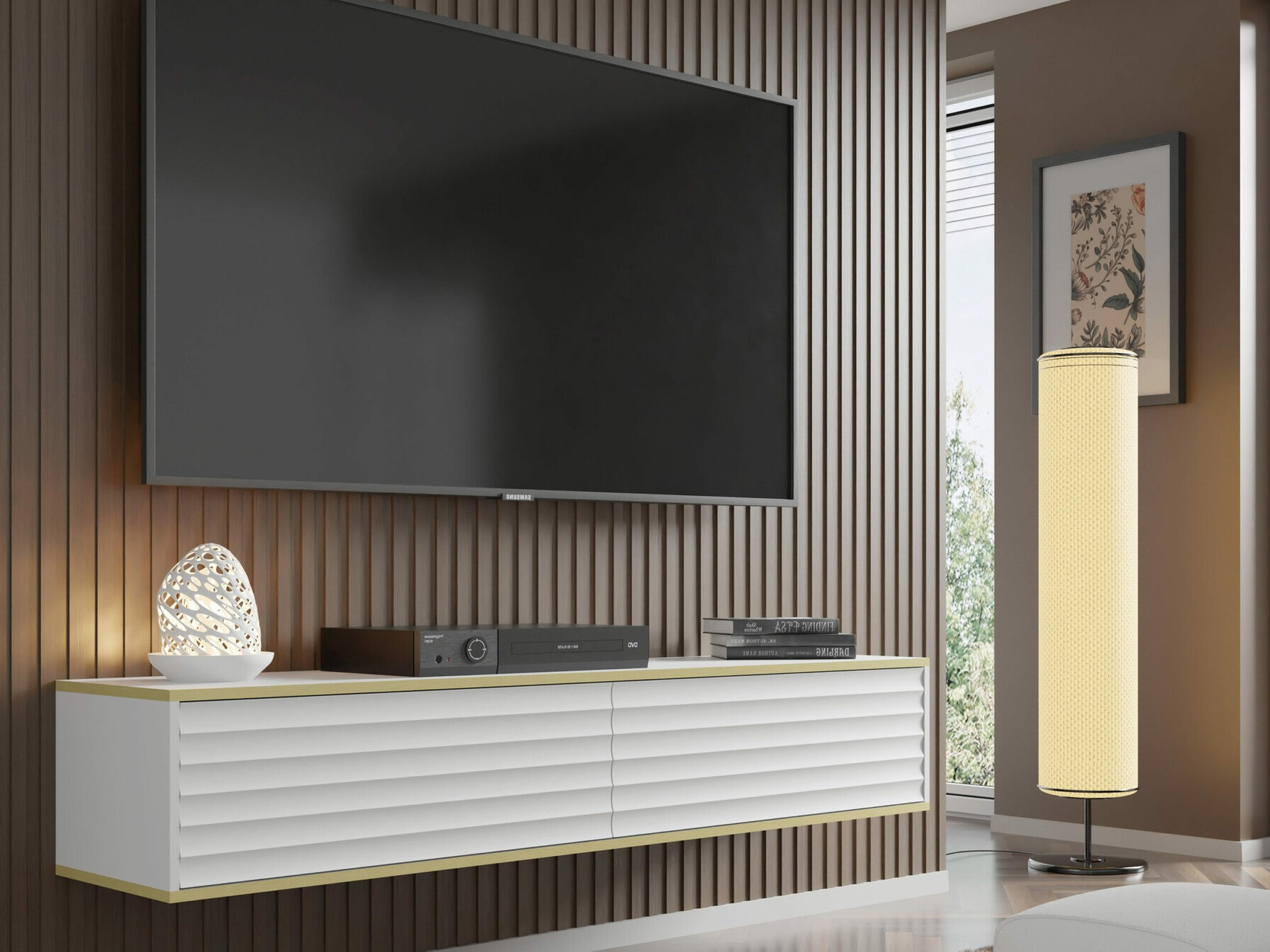 TV galds Buffalo 101 (Balts + Zelta)