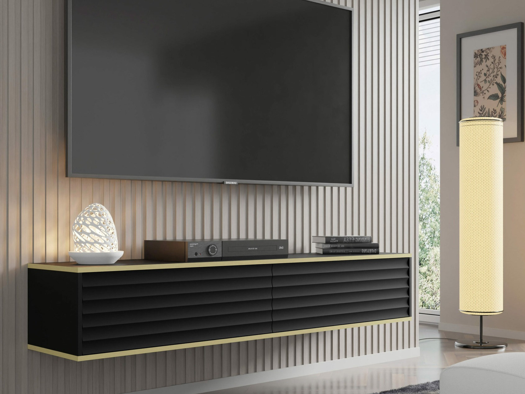 TV galds Buffalo 101 (Melns + Zelta)