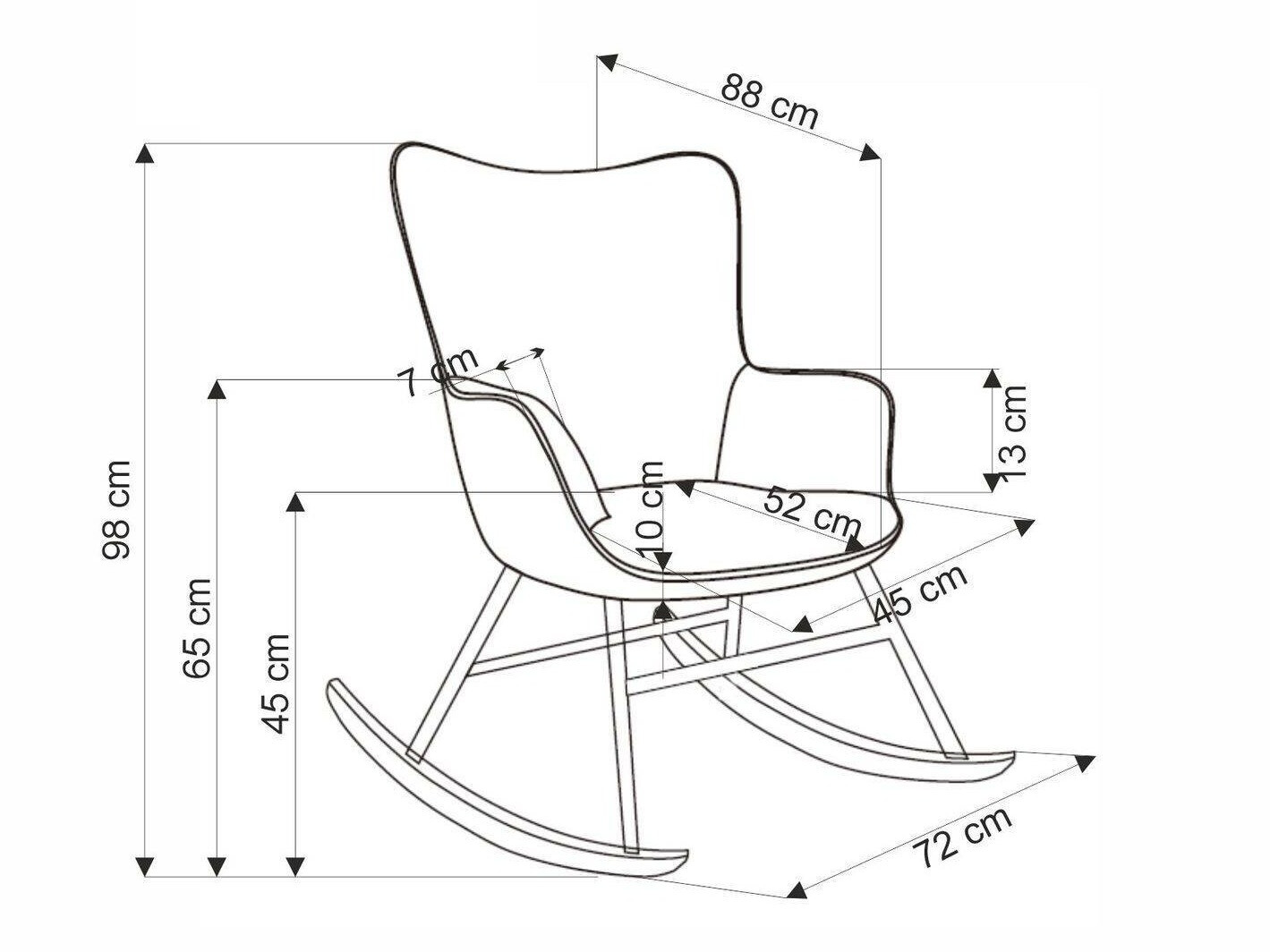 Šūpuļkrēsls Houston 1611 (Gaišs olīvkoks)