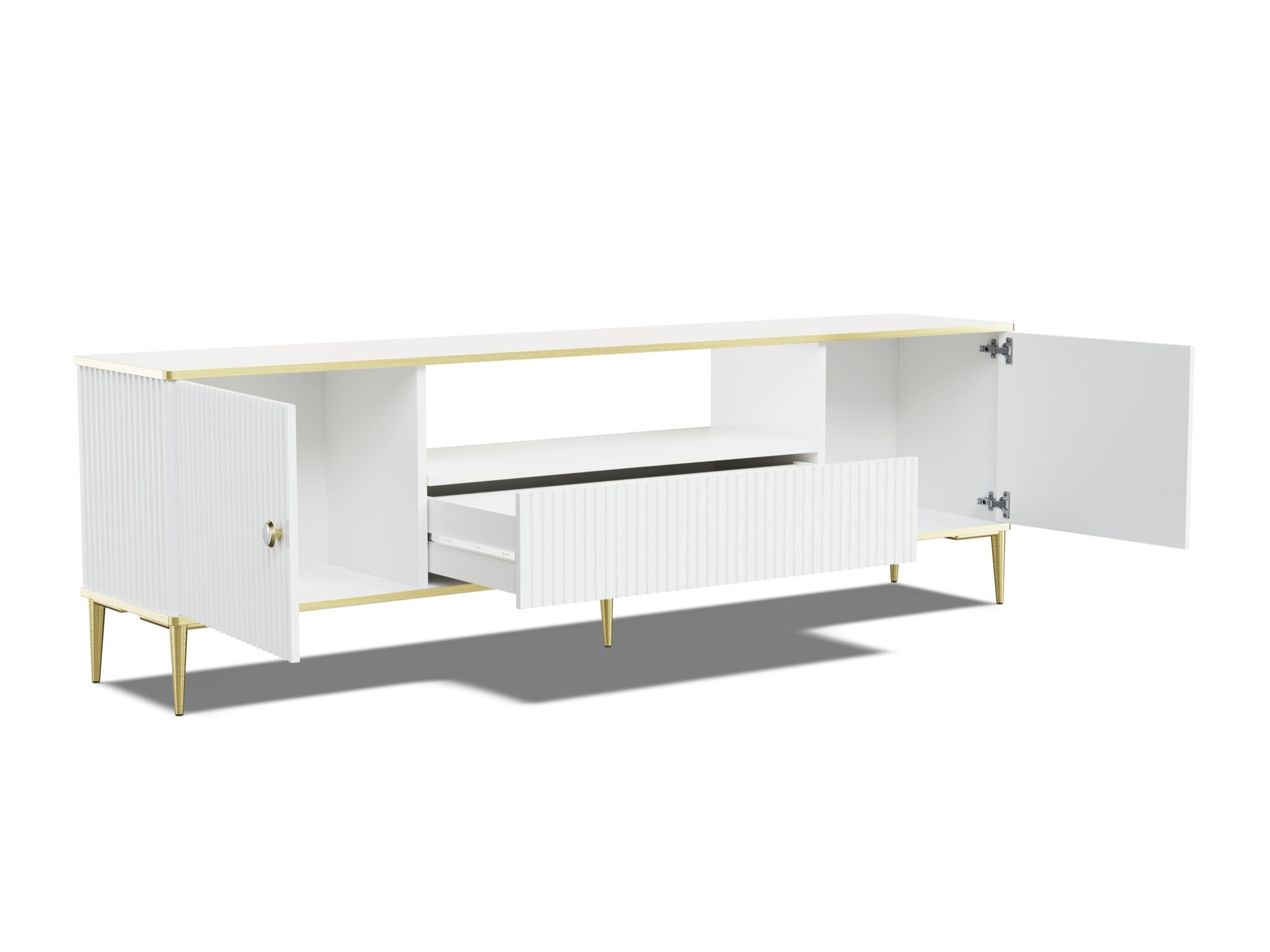 TV galds Romciro 100 (Balts + Zelta)