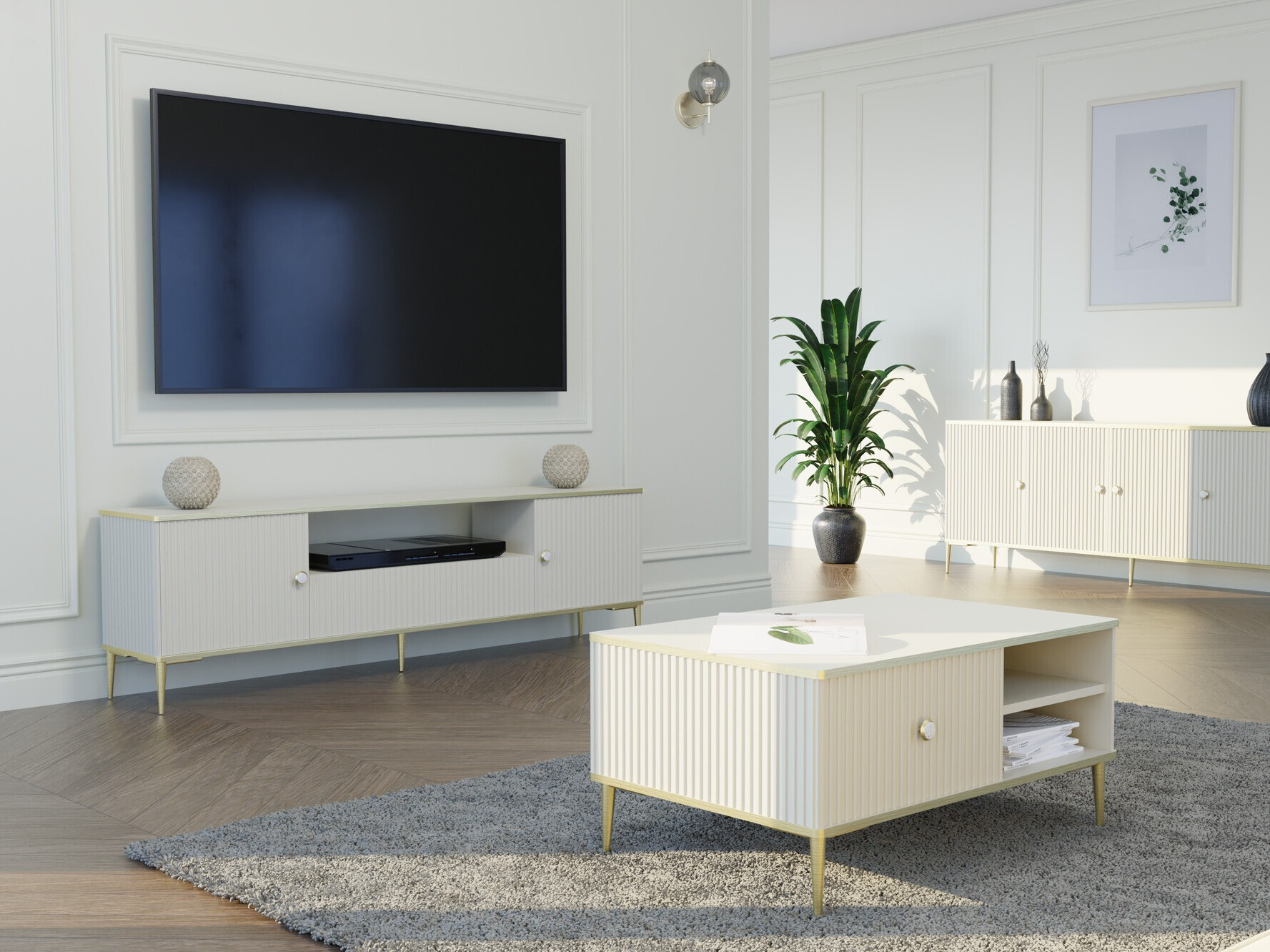 Журнальный столик Romciro 102 (Кашемир + Золотой)