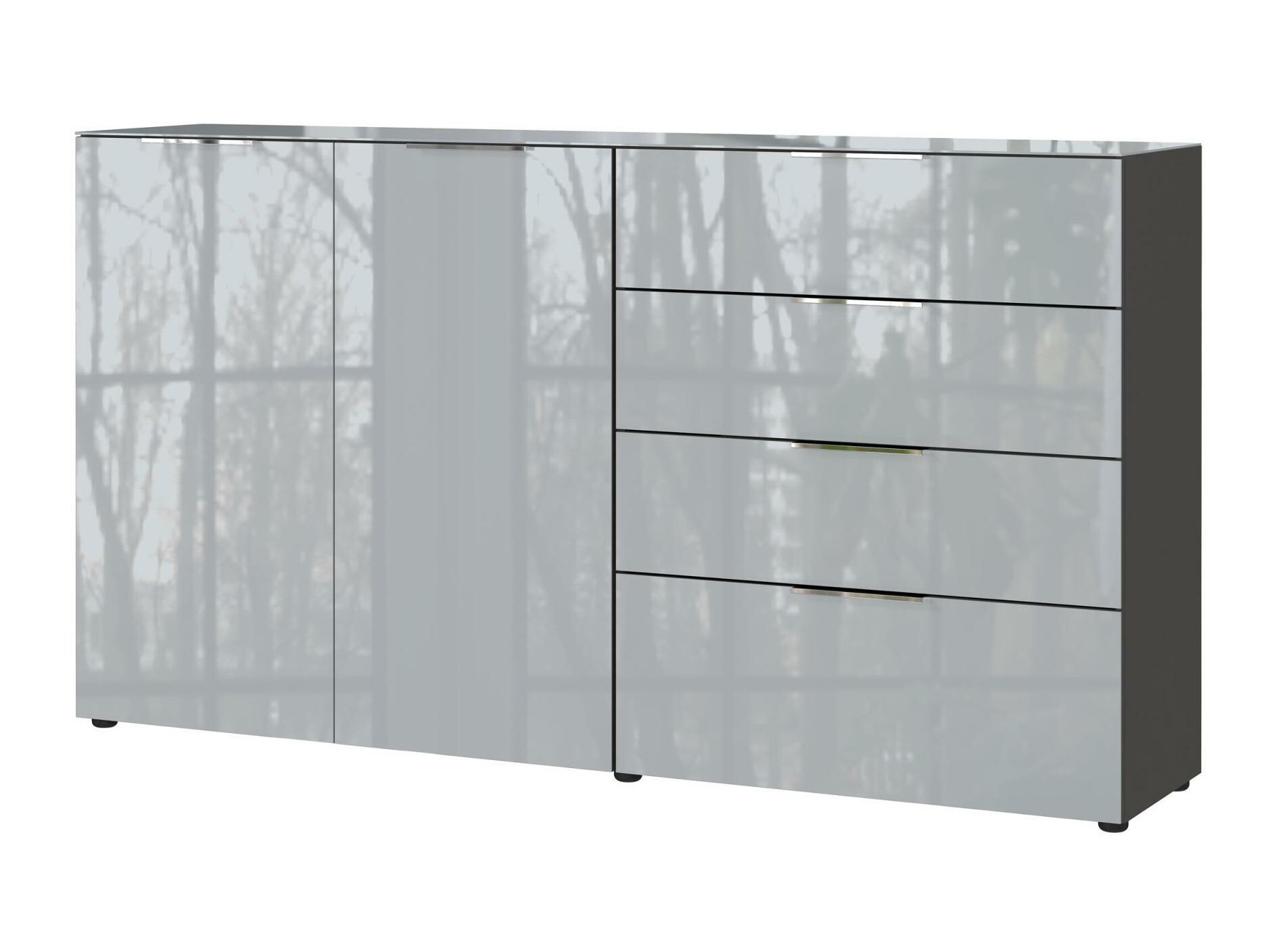 Kомод Sacramento 302 (Графит + Глянцевый серый)