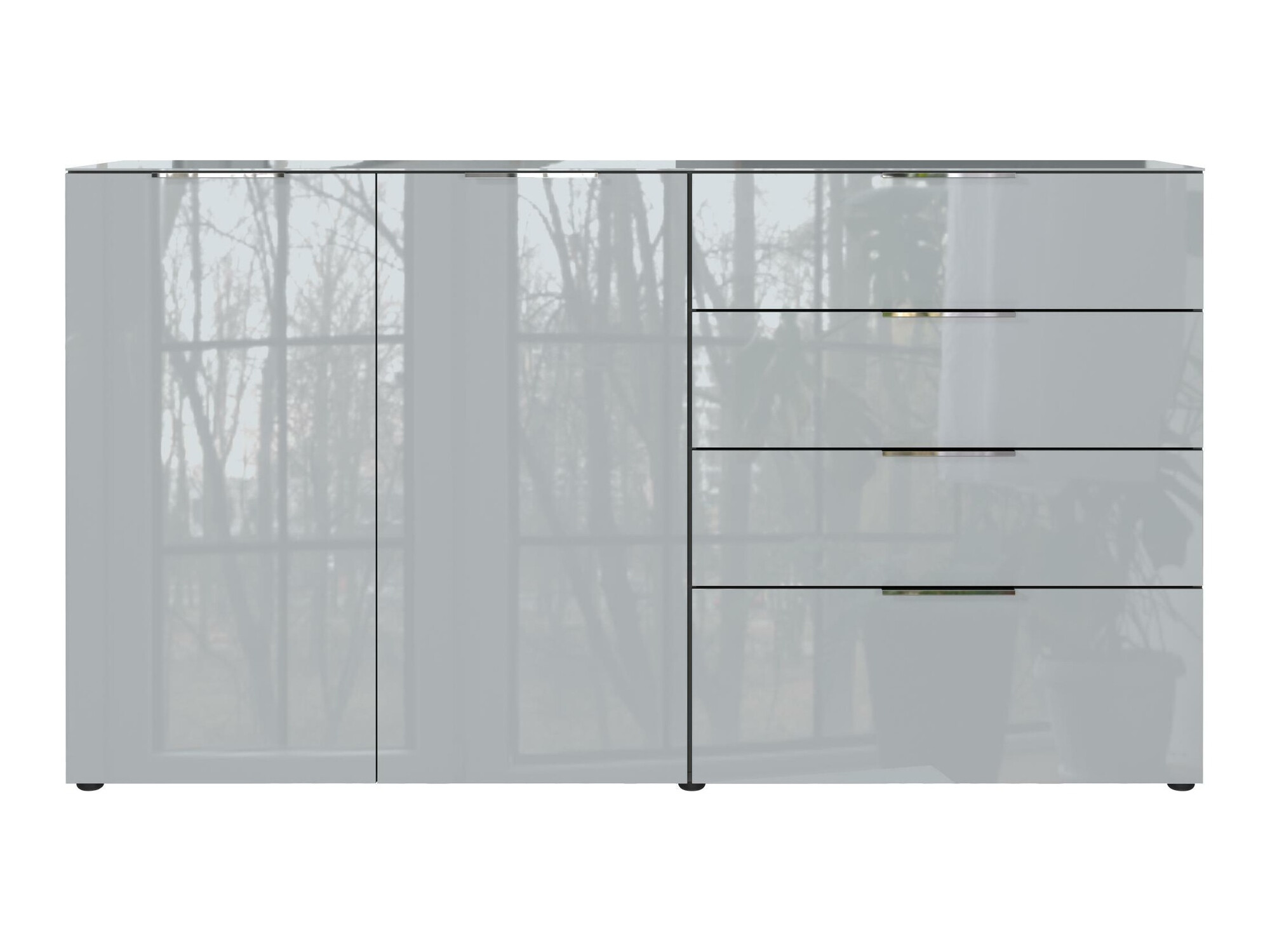 Kumode Sacramento 302 (Grafīts + Glancēts pelēks)