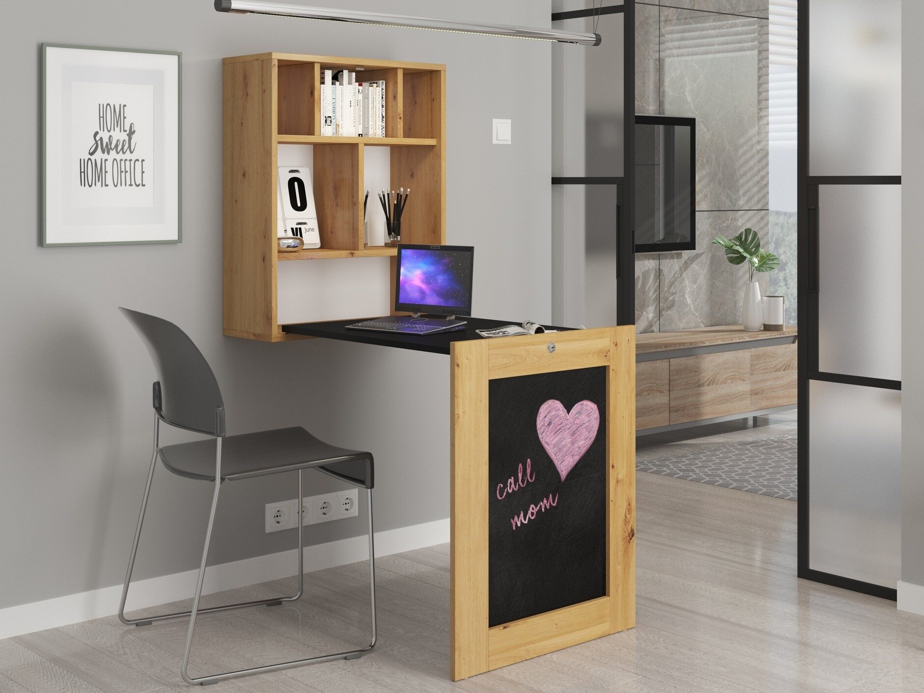 Письменный cтол Buffalo 104 (Artisan дуб + Чёрный)