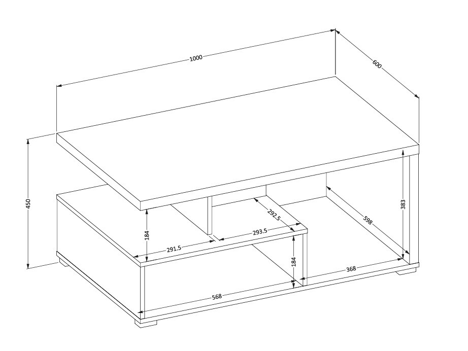 Žurnālu galdiņš Virvele 100
