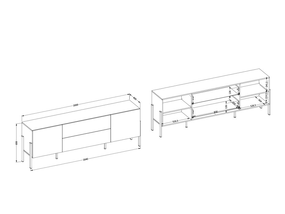 TV galds Etsore 102 (Balts)