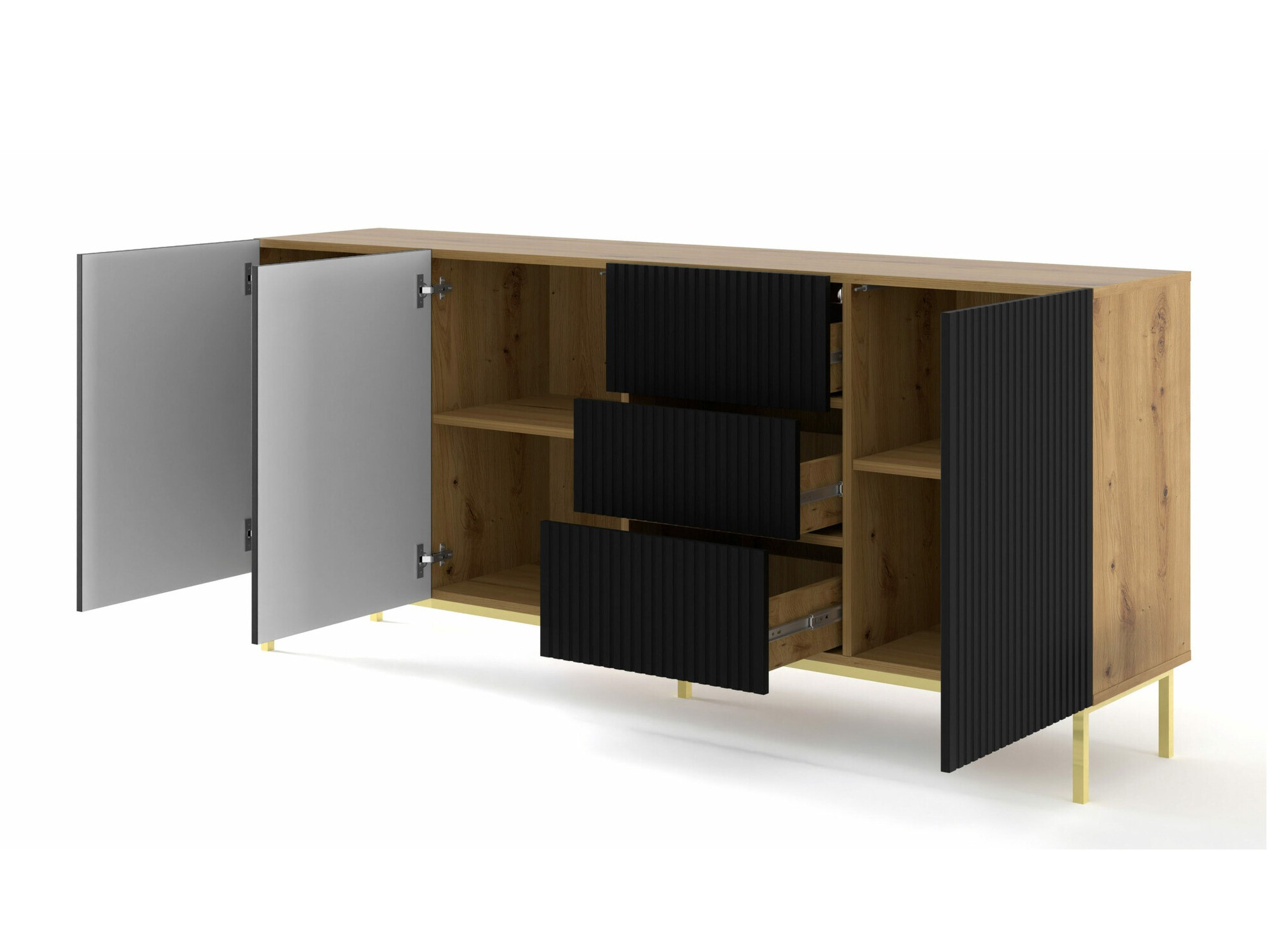 Kомод Mirmaro 101 (Чёрный + Artisan дуб)