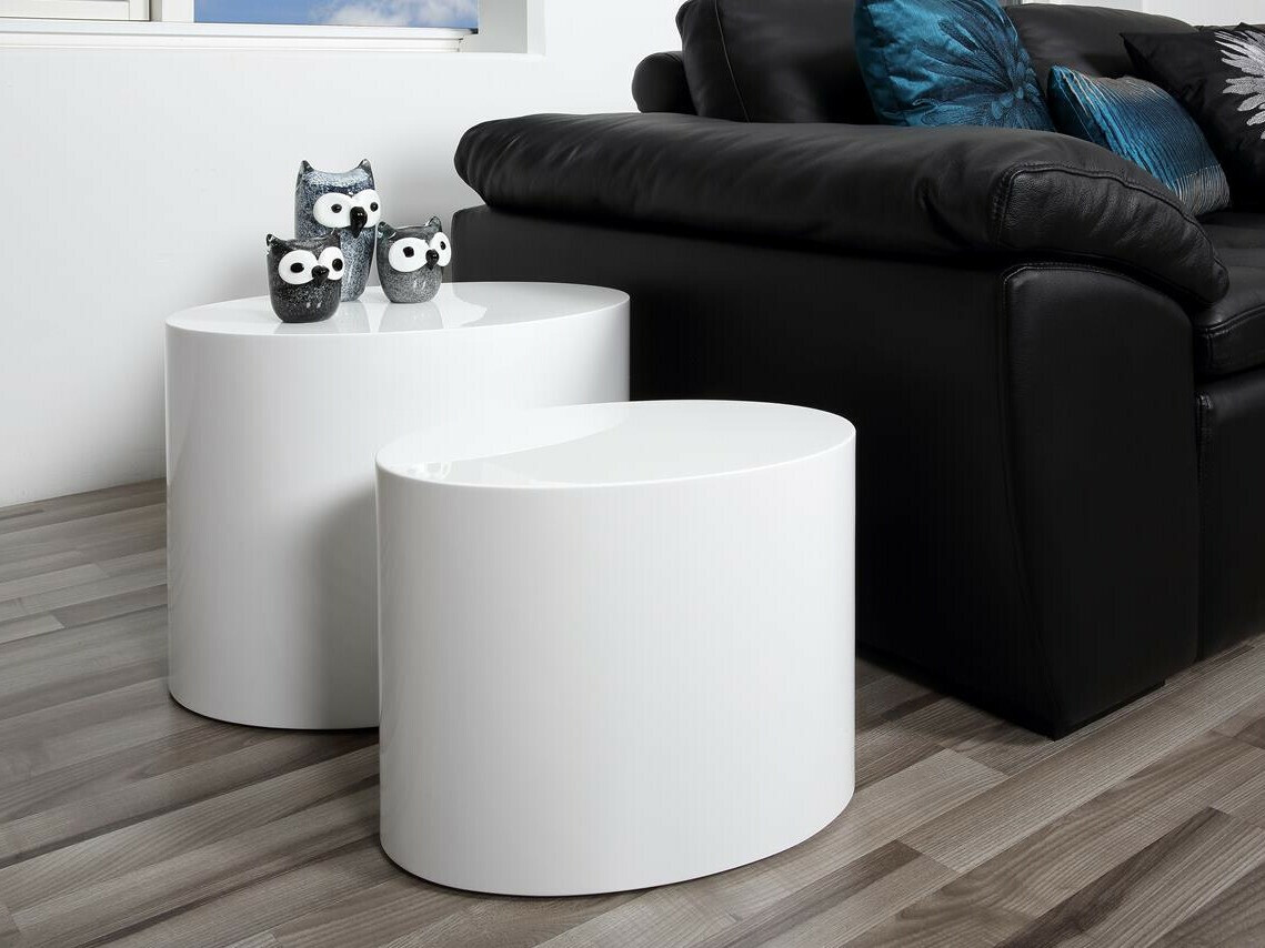 Комплект кофейных столиков Norsica 587 (Глянцевый белый)