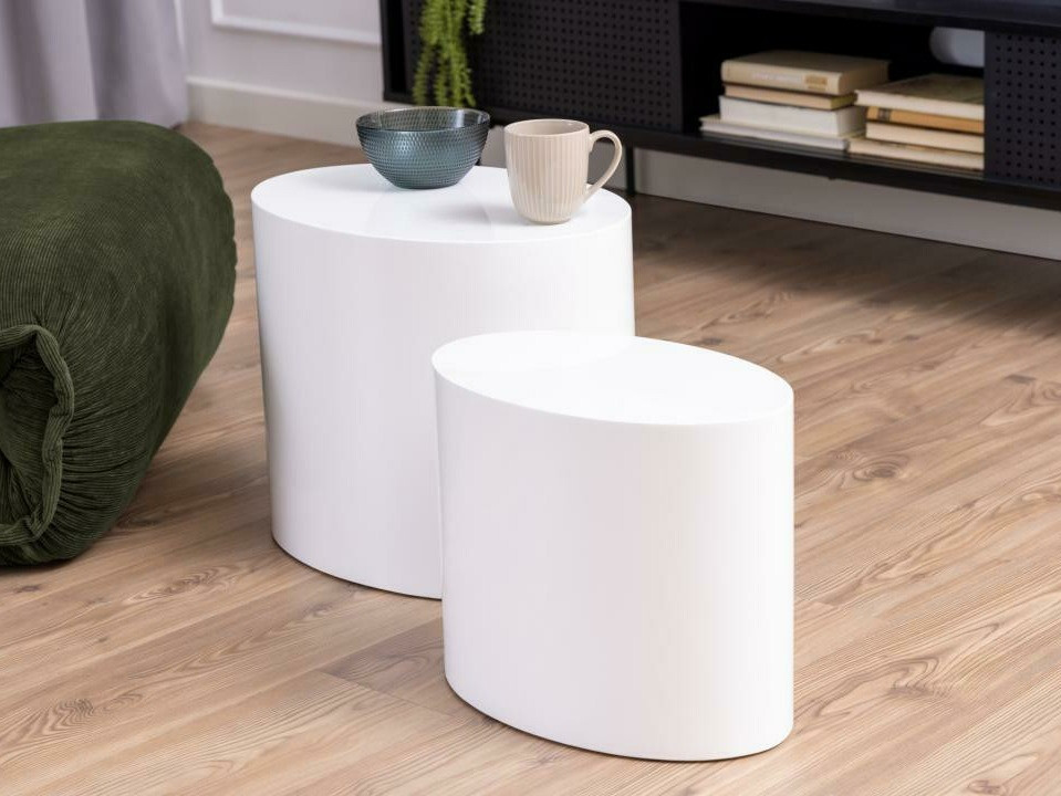 Комплект кофейных столиков Norsica 587 (Глянцевый белый)