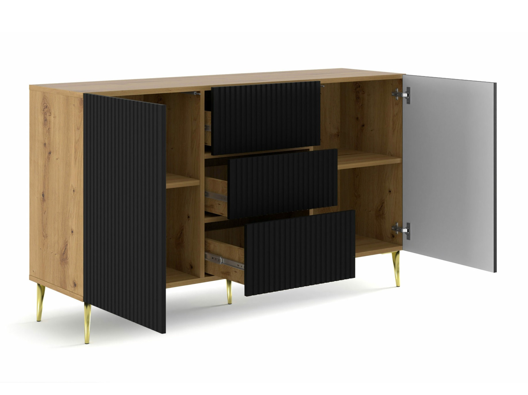 Kumode Mirmaro 100 (Melns + Artisan ozols)