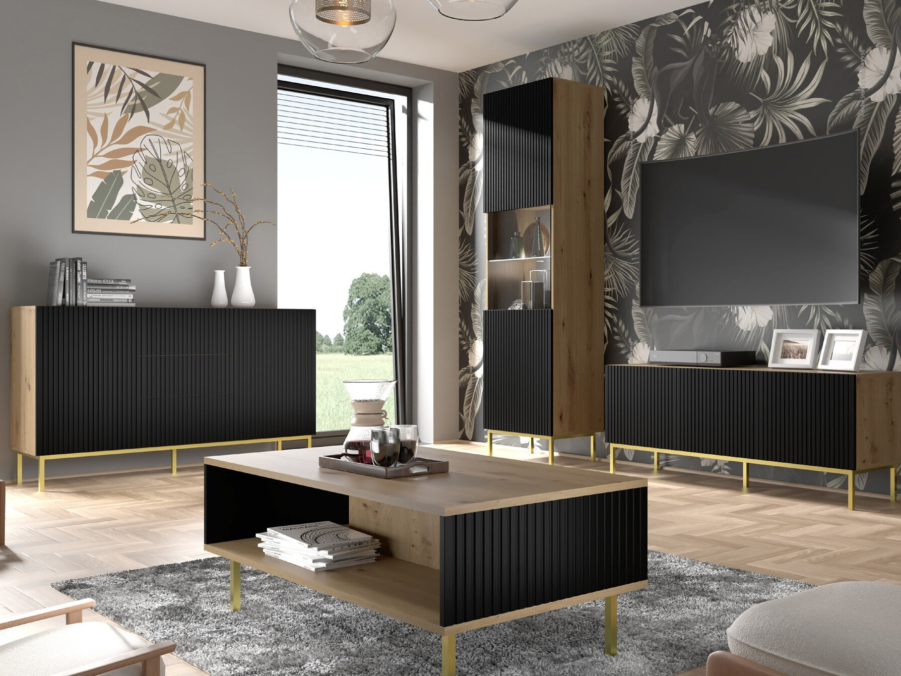 Kumode Mirmaro 101 (Melns + Artisan ozols)