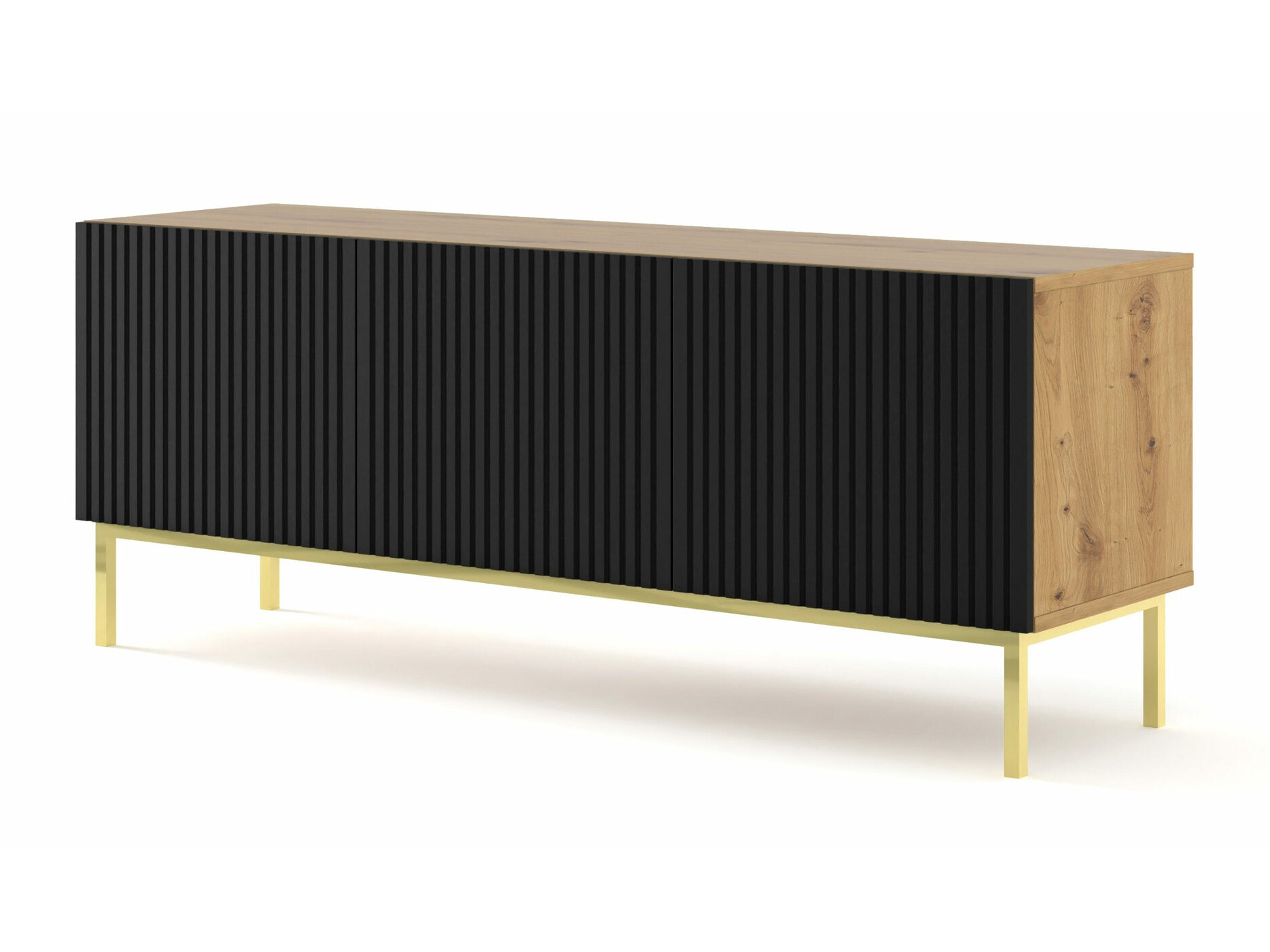 TV galds Mirmaro 102 (Melns + Artisan ozols)