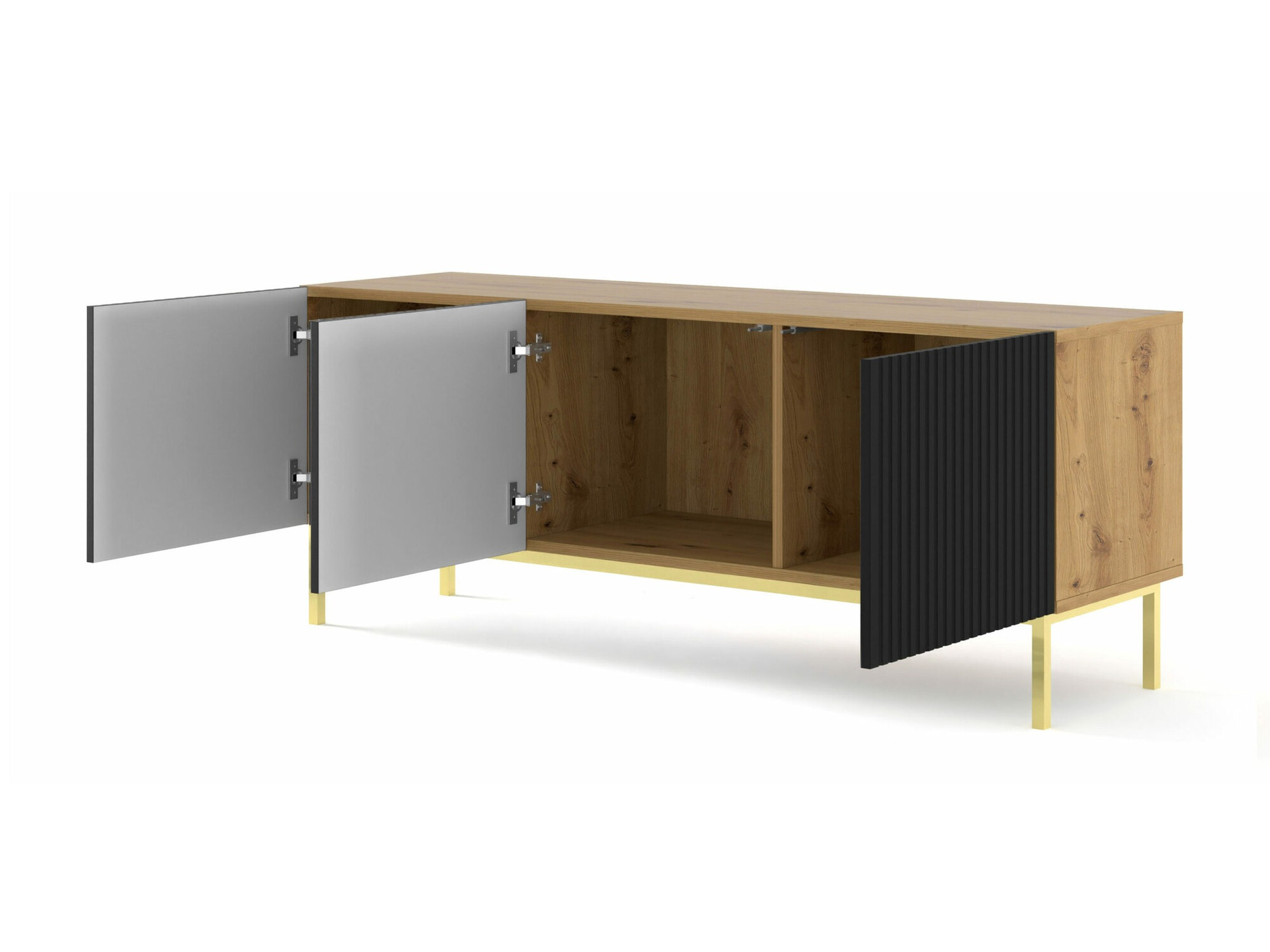 TV galds Mirmaro 102 (Melns + Artisan ozols)