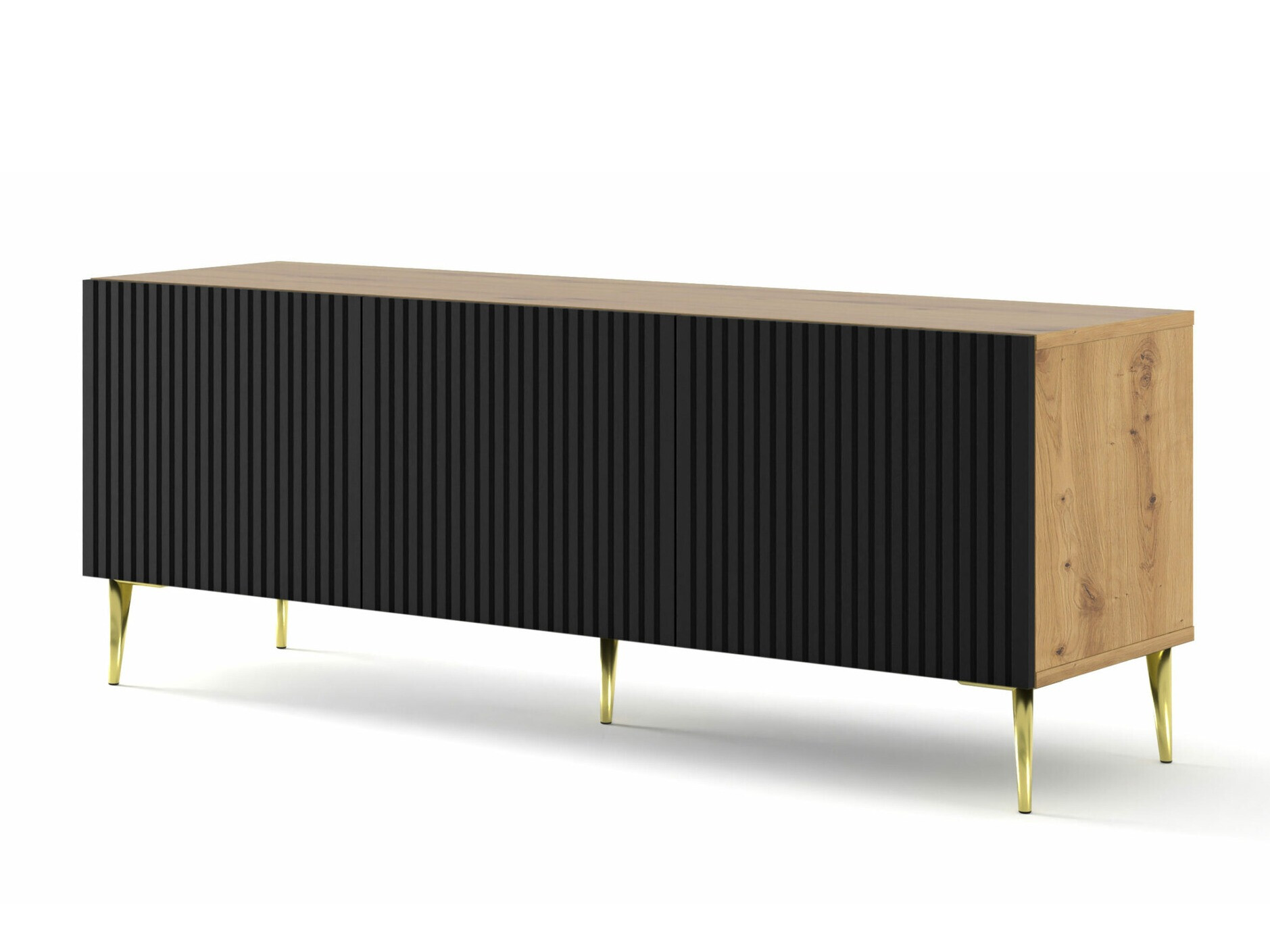 TV galds Mirmaro 102 (Melns + Artisan ozols)