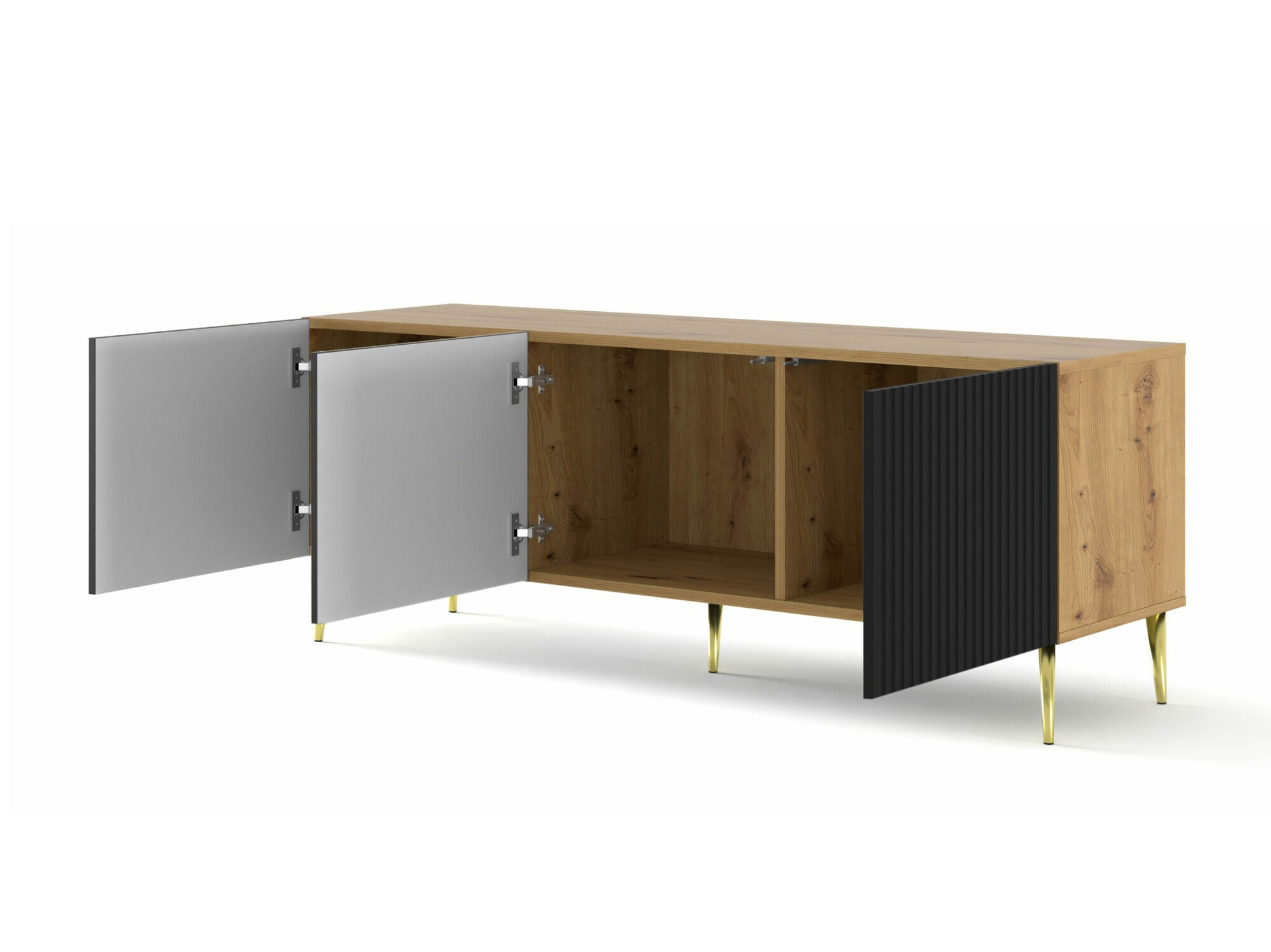 TV galds Mirmaro 102 (Melns + Artisan ozols)