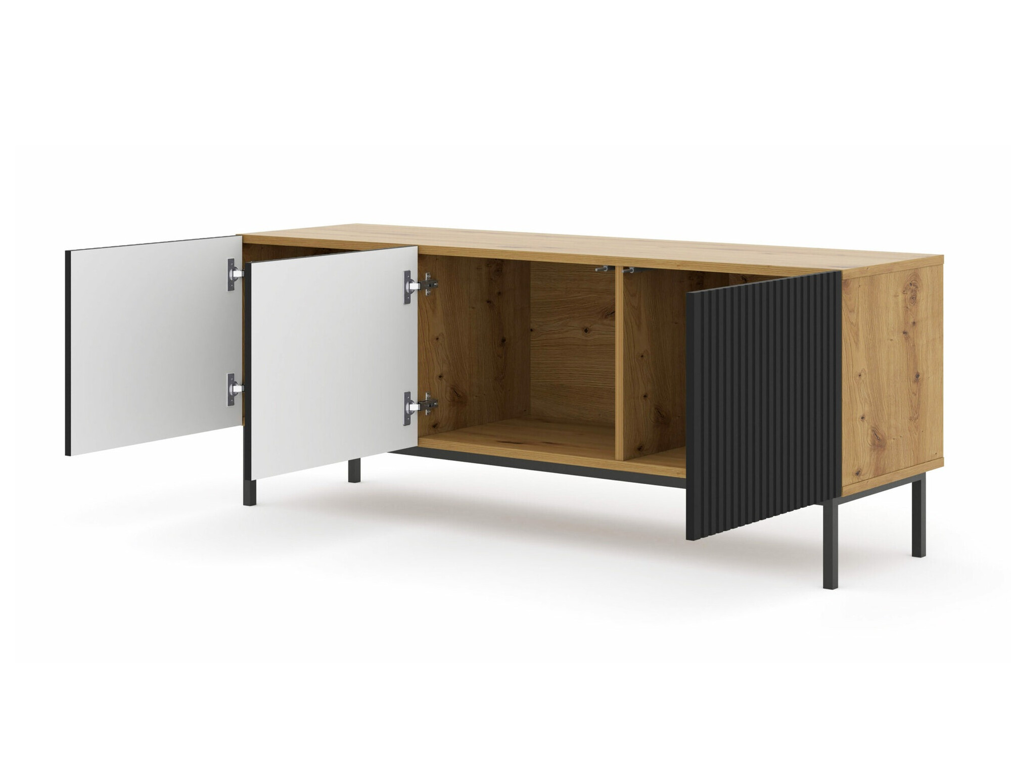 TV galds Mirmaro 102 (Melns + Artisan ozols)