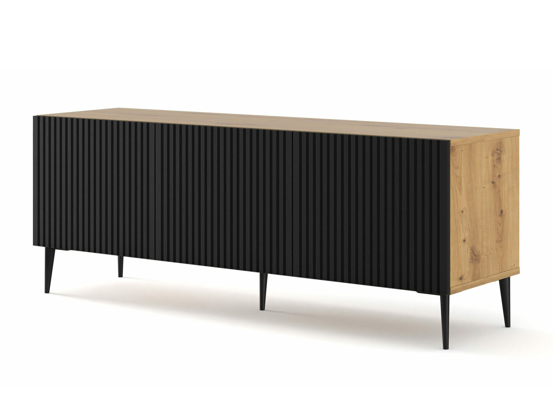 TV galds Mirmaro 102 (Melns + Artisan ozols)