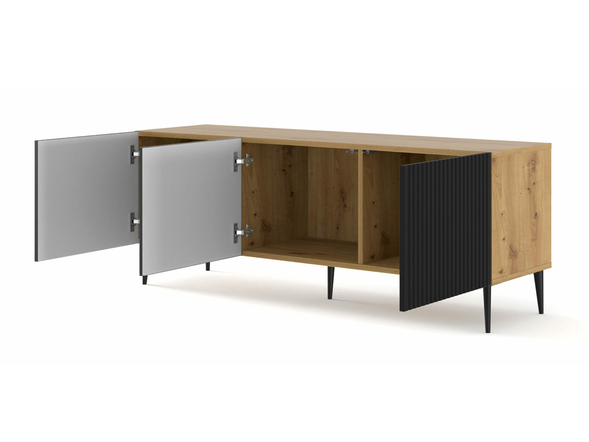 TV galds Mirmaro 102 (Melns + Artisan ozols)