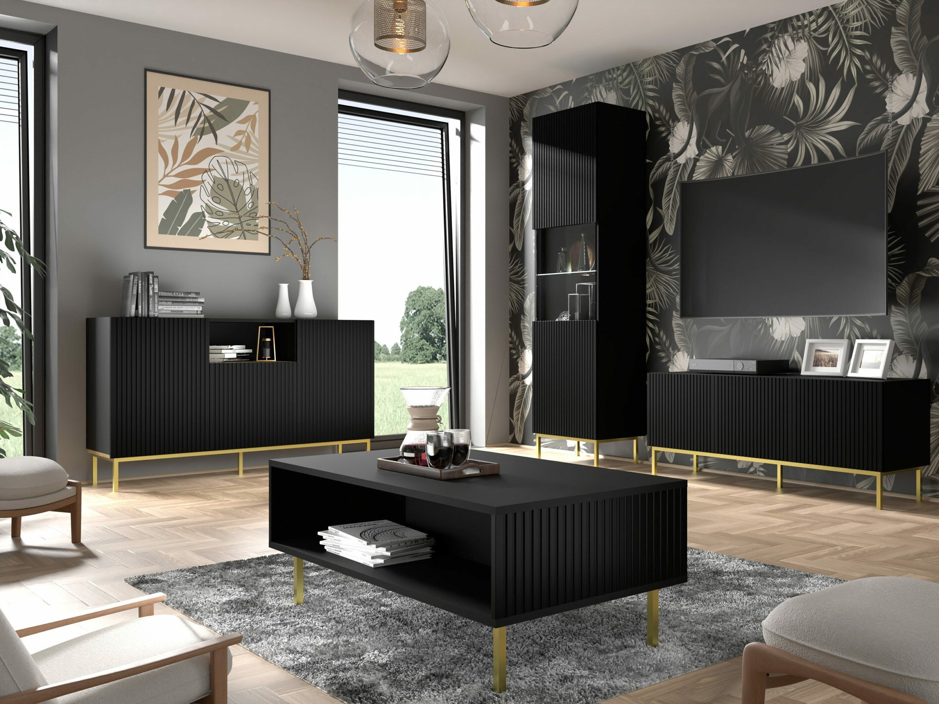 TV galds Mirmaro 102 (Melns)