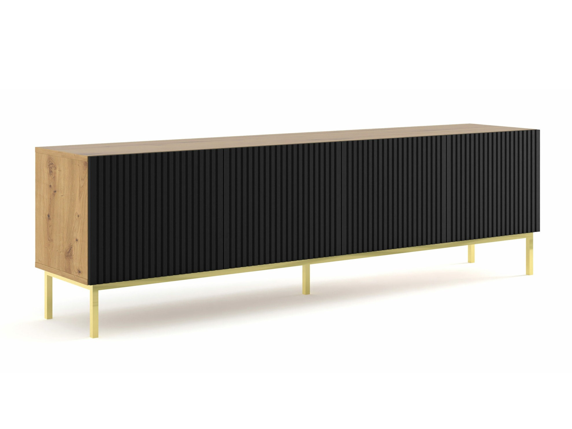 TV galds Mirmaro 103 (Melns + Artisan ozols)