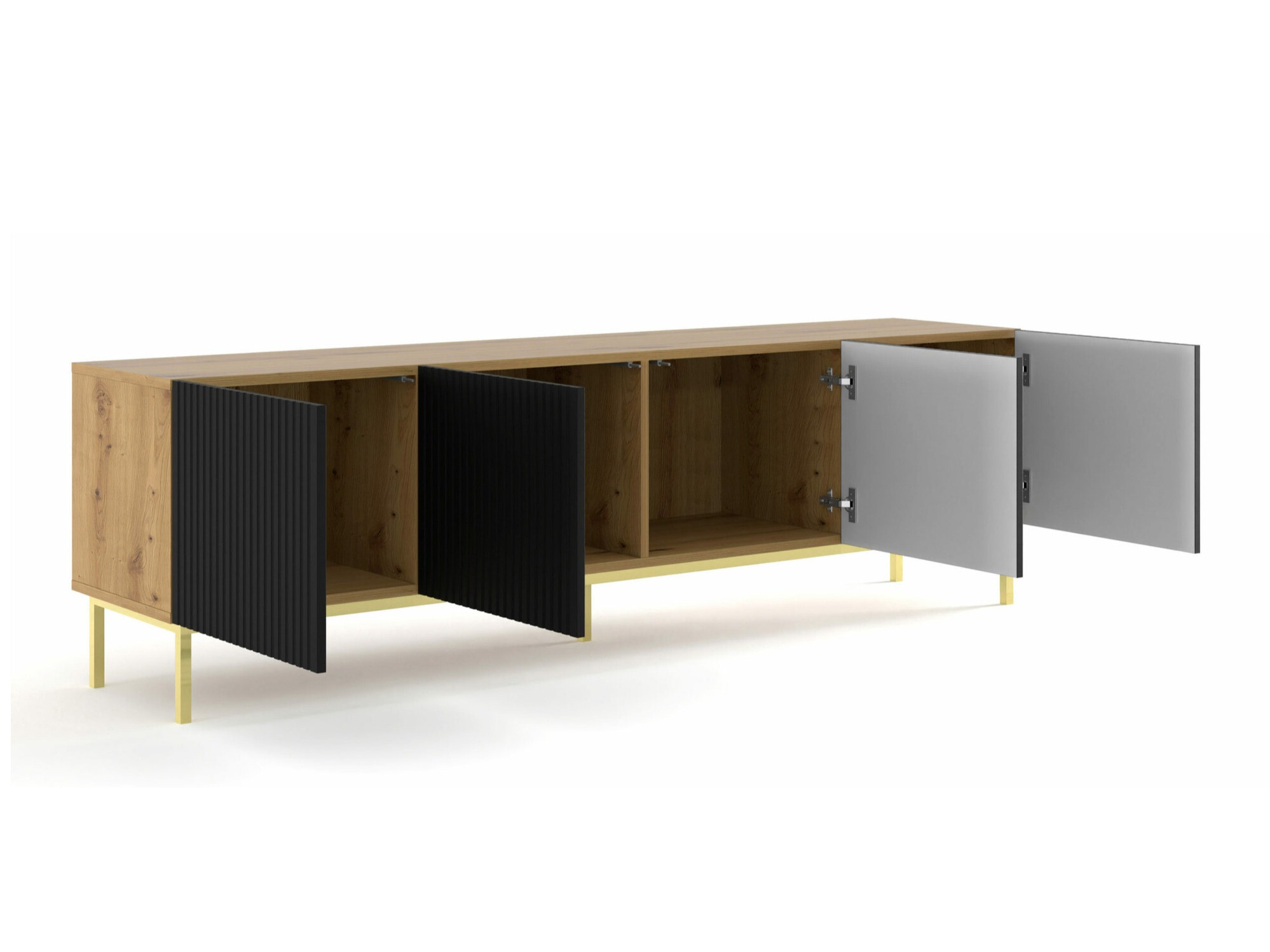 TV galds Mirmaro 103 (Melns + Artisan ozols)