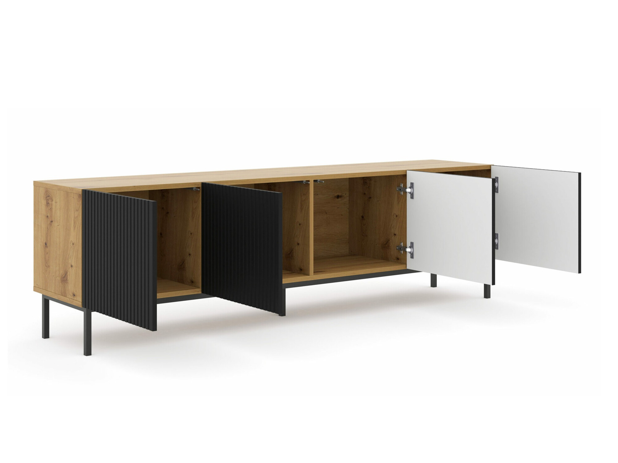 TV galds Mirmaro 103 (Melns + Artisan ozols)