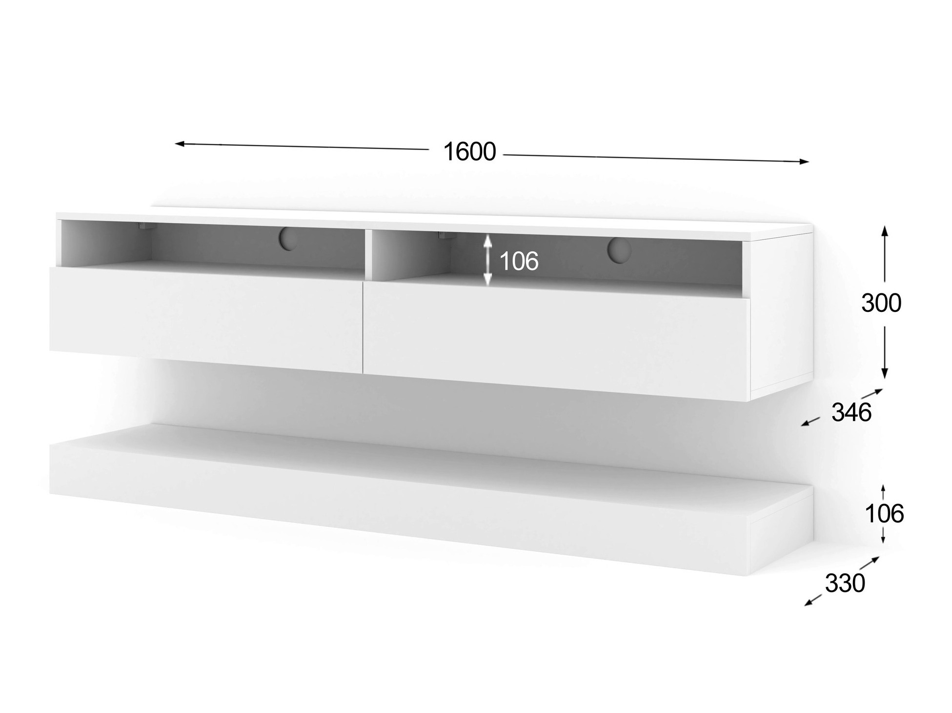 TV galds Buffalo 108 (Balts)