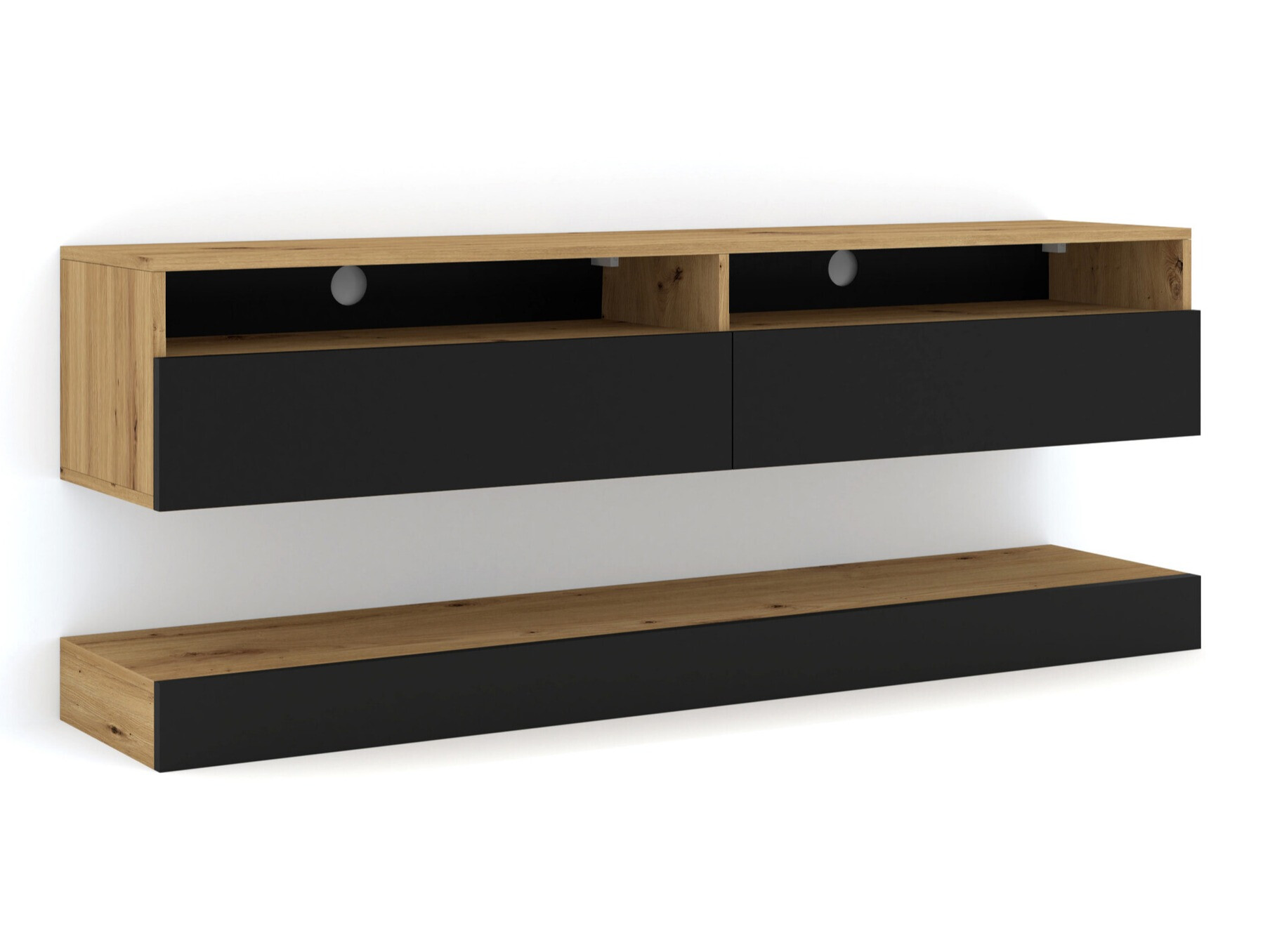 TV galds Buffalo 108 (Melns + Artisan ozols)