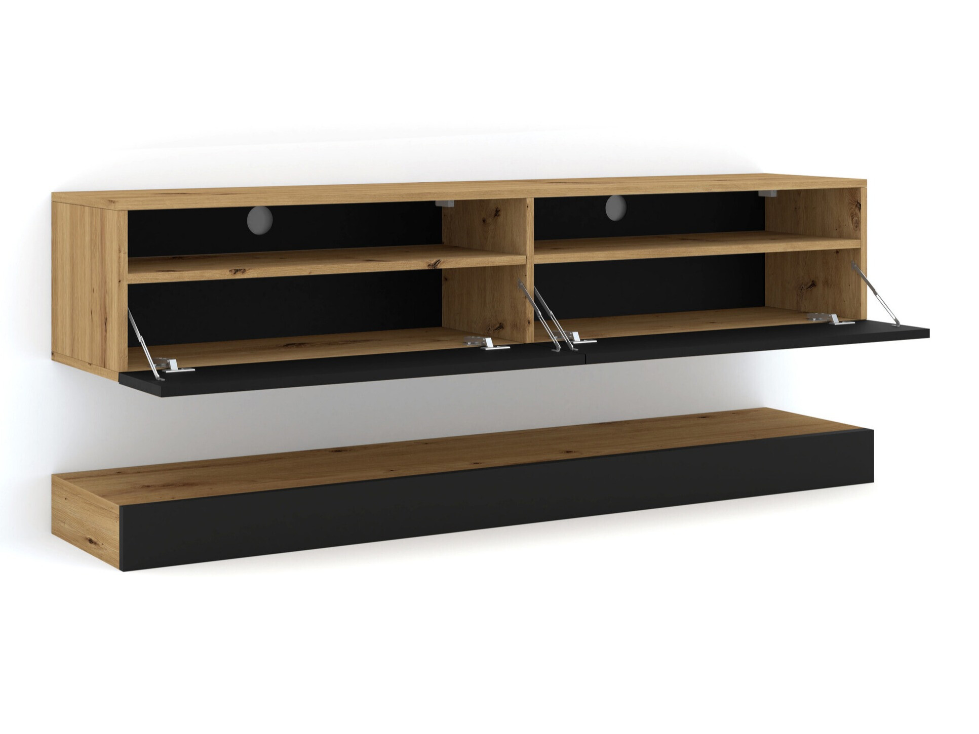 TV galds Buffalo 108 (Melns + Artisan ozols)